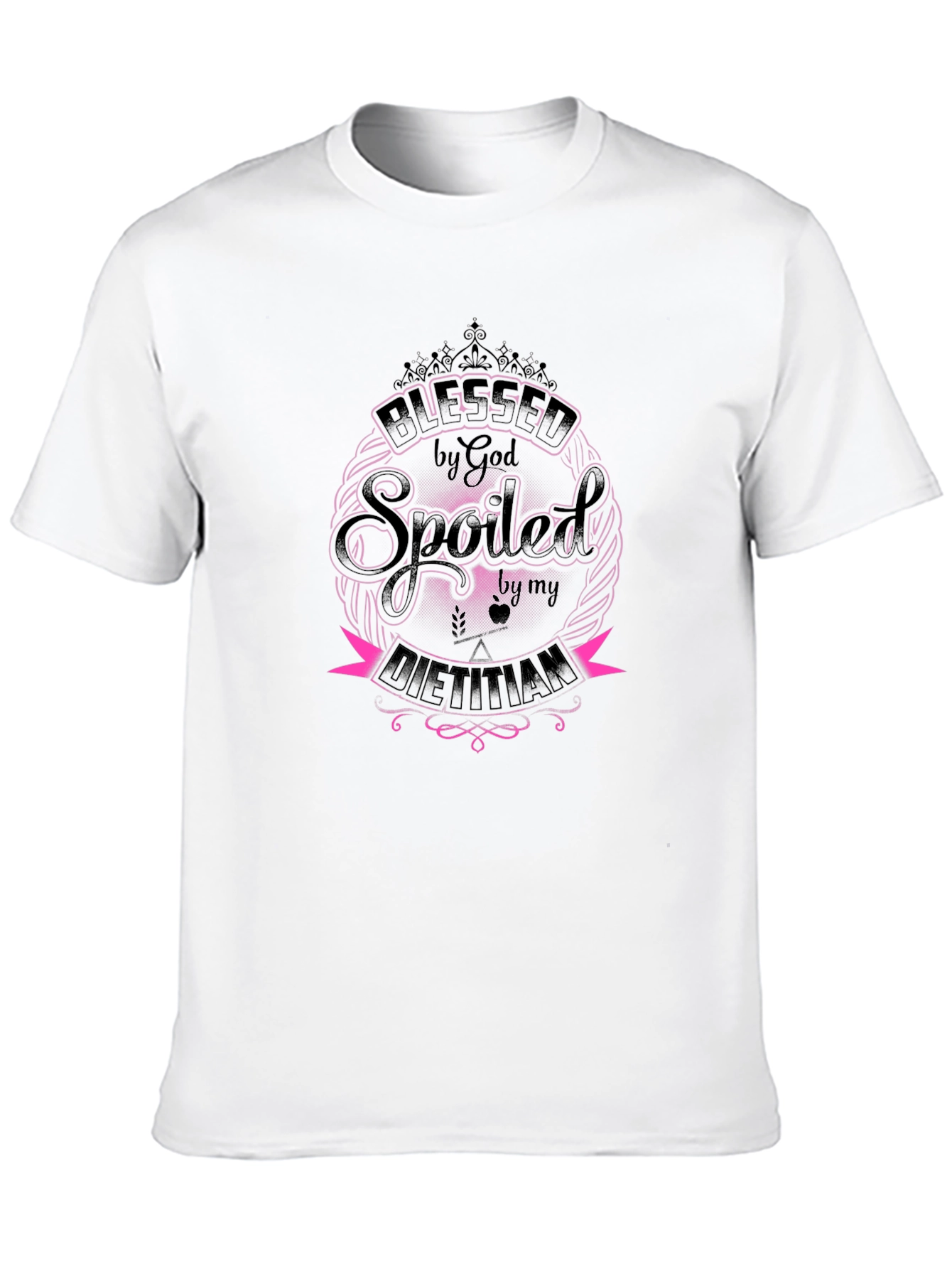 Blessed by God Spoiled by Dietitian Black T-Shirt