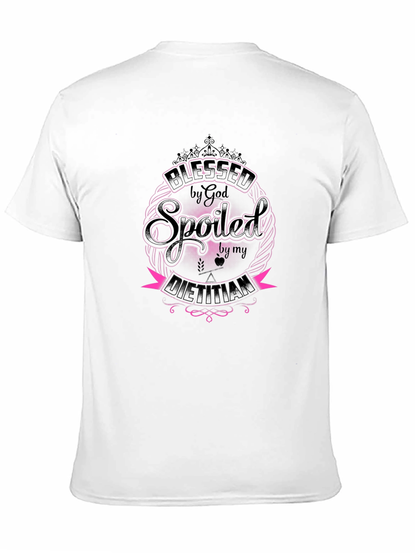 Blessed by God Spoiled by Dietitian Black T-Shirt