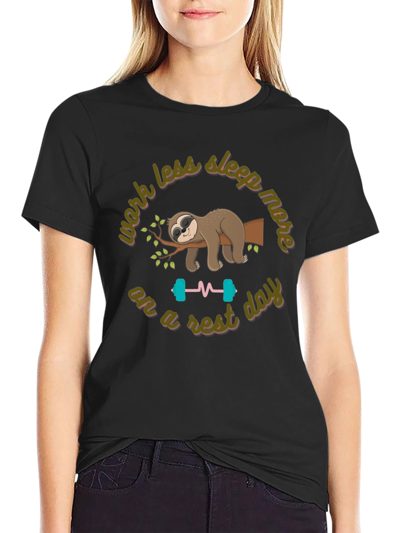 Lazy Day Sloth Graphic T-Shirt