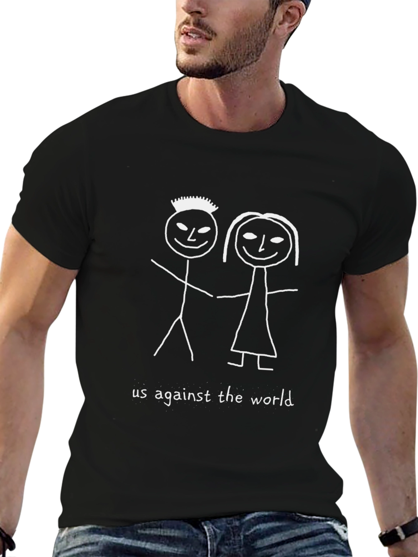 Us Against the World Graphic Tee - Black