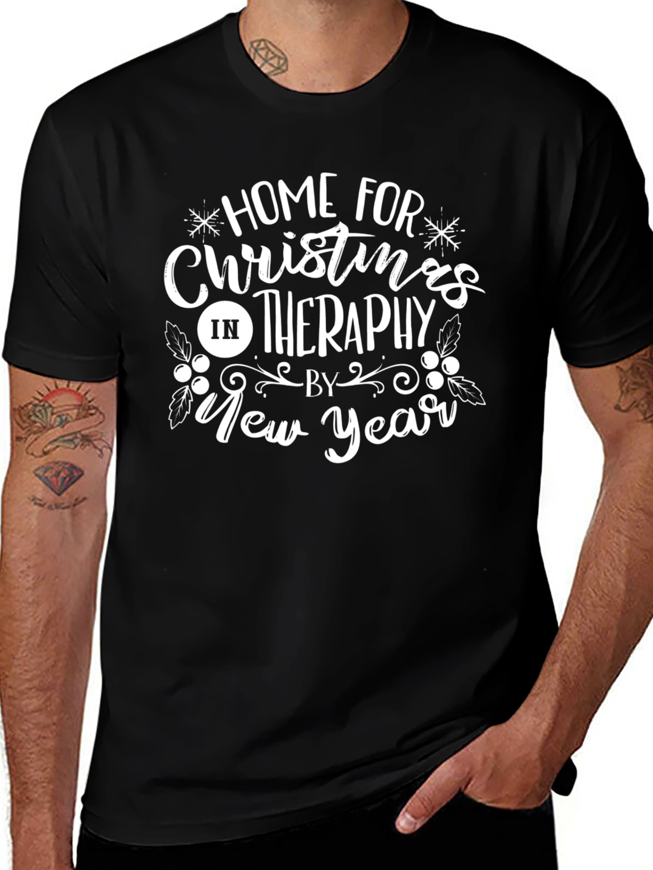 Home for Christmas in Therapy T-Shirt