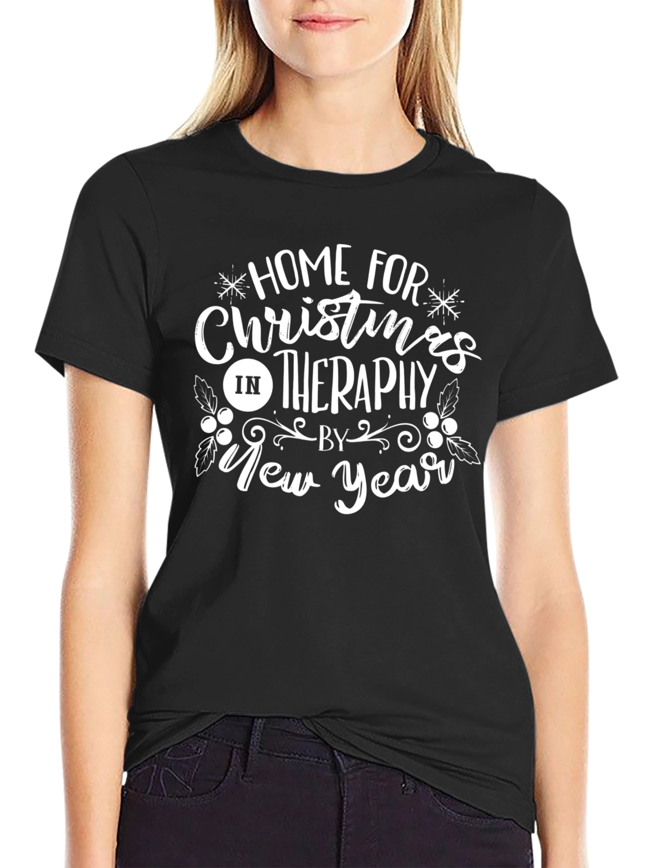 Home for Christmas in Therapy T-Shirt