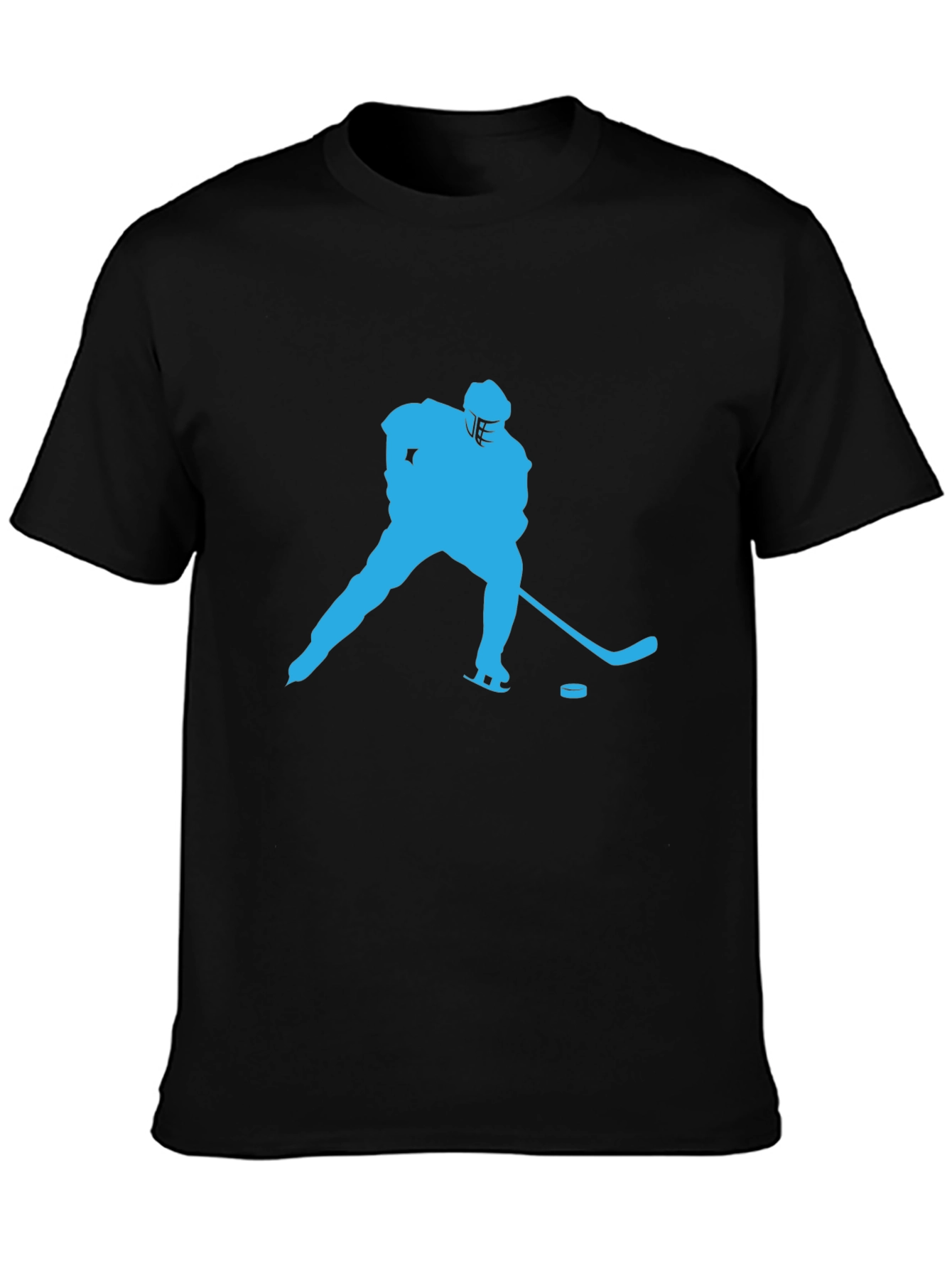 Hockey Player Graphic Tee - Black