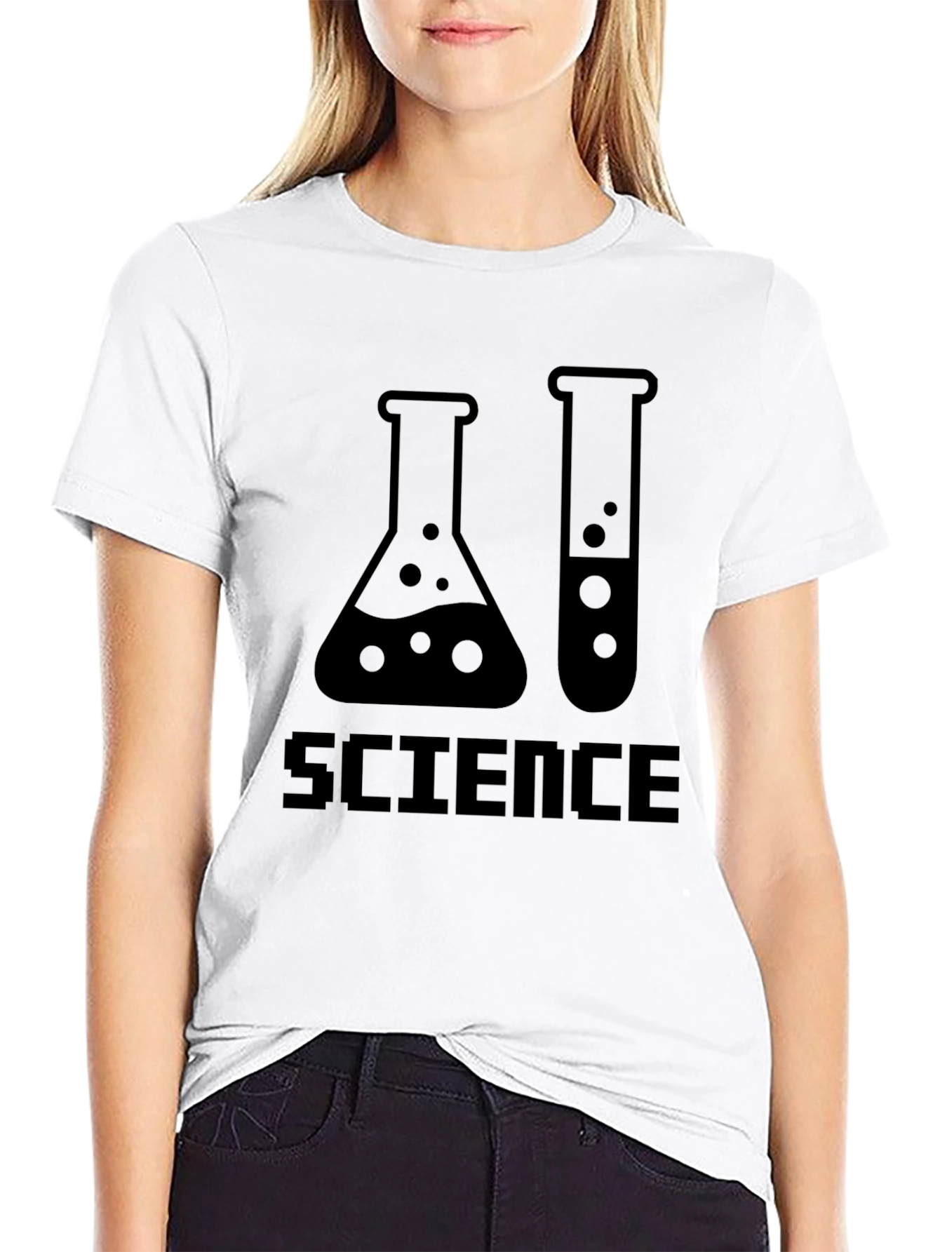 Science Beaker Graphic Black T-Shirt