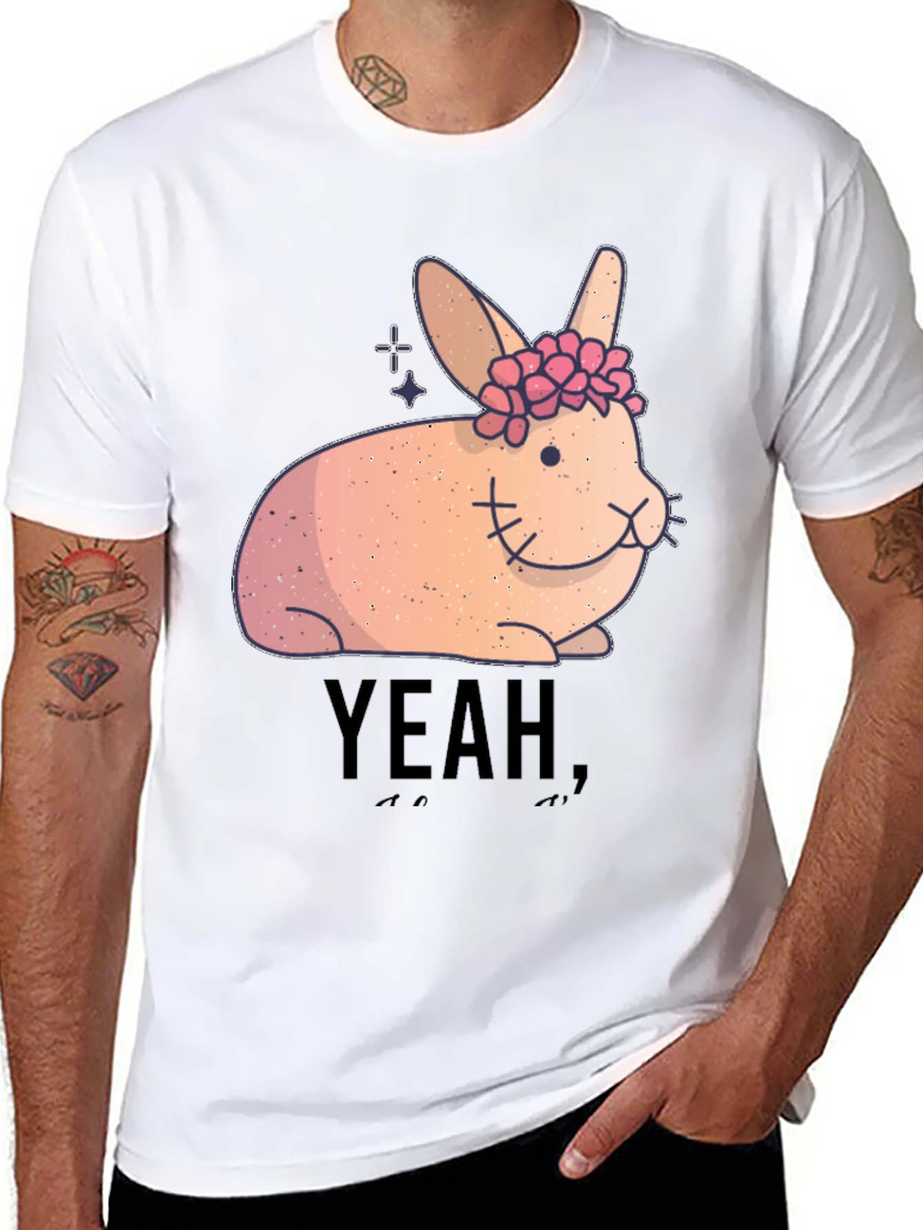 Yeah! Bunny Flower Crown Graphic Tee