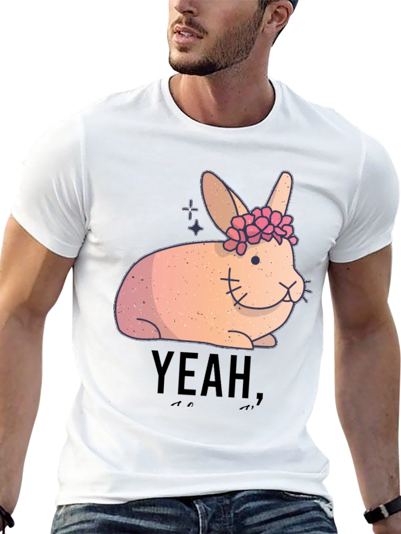 Yeah! Bunny Flower Crown Graphic Tee