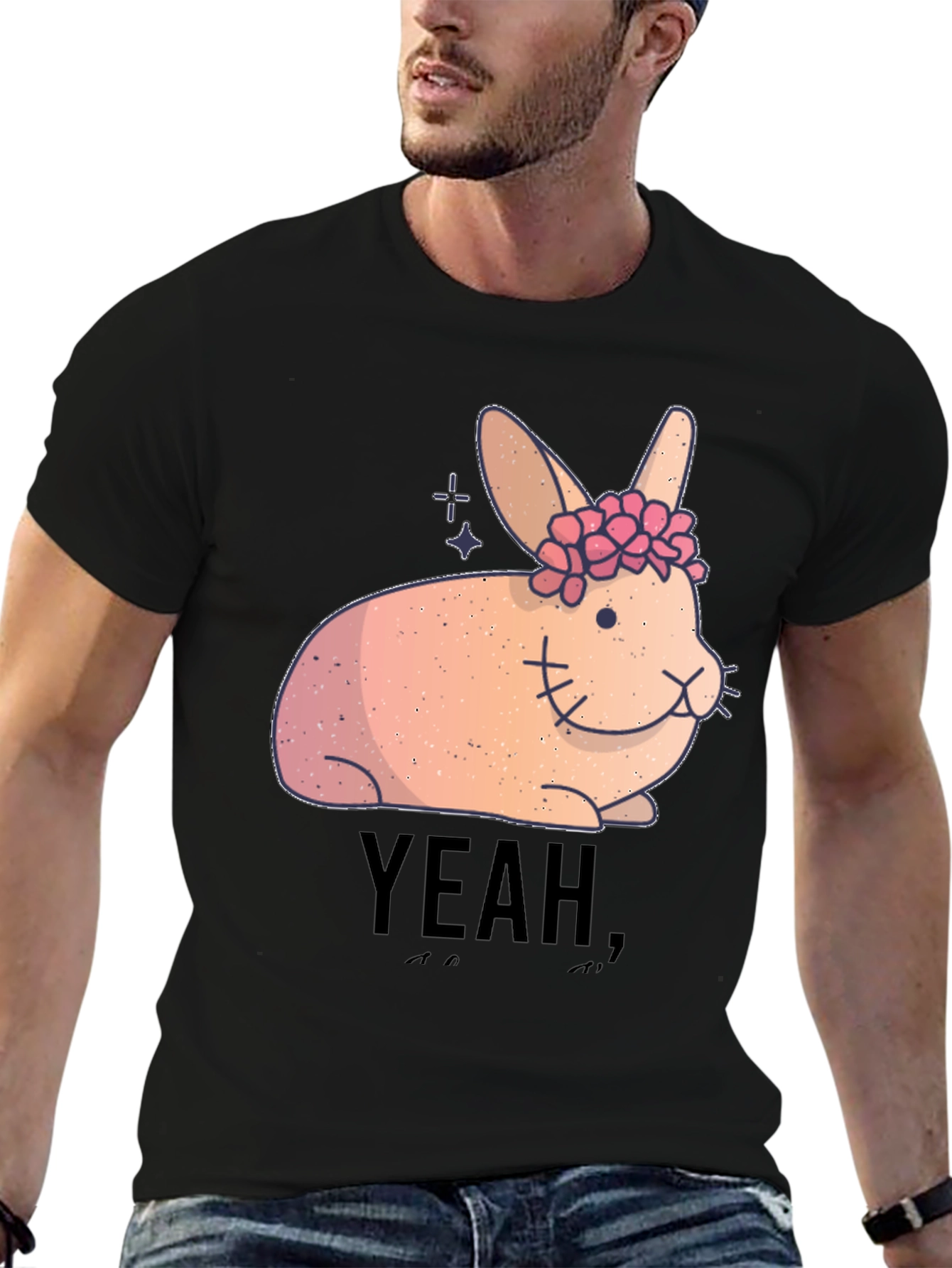 Yeah! Bunny Flower Crown Graphic Tee