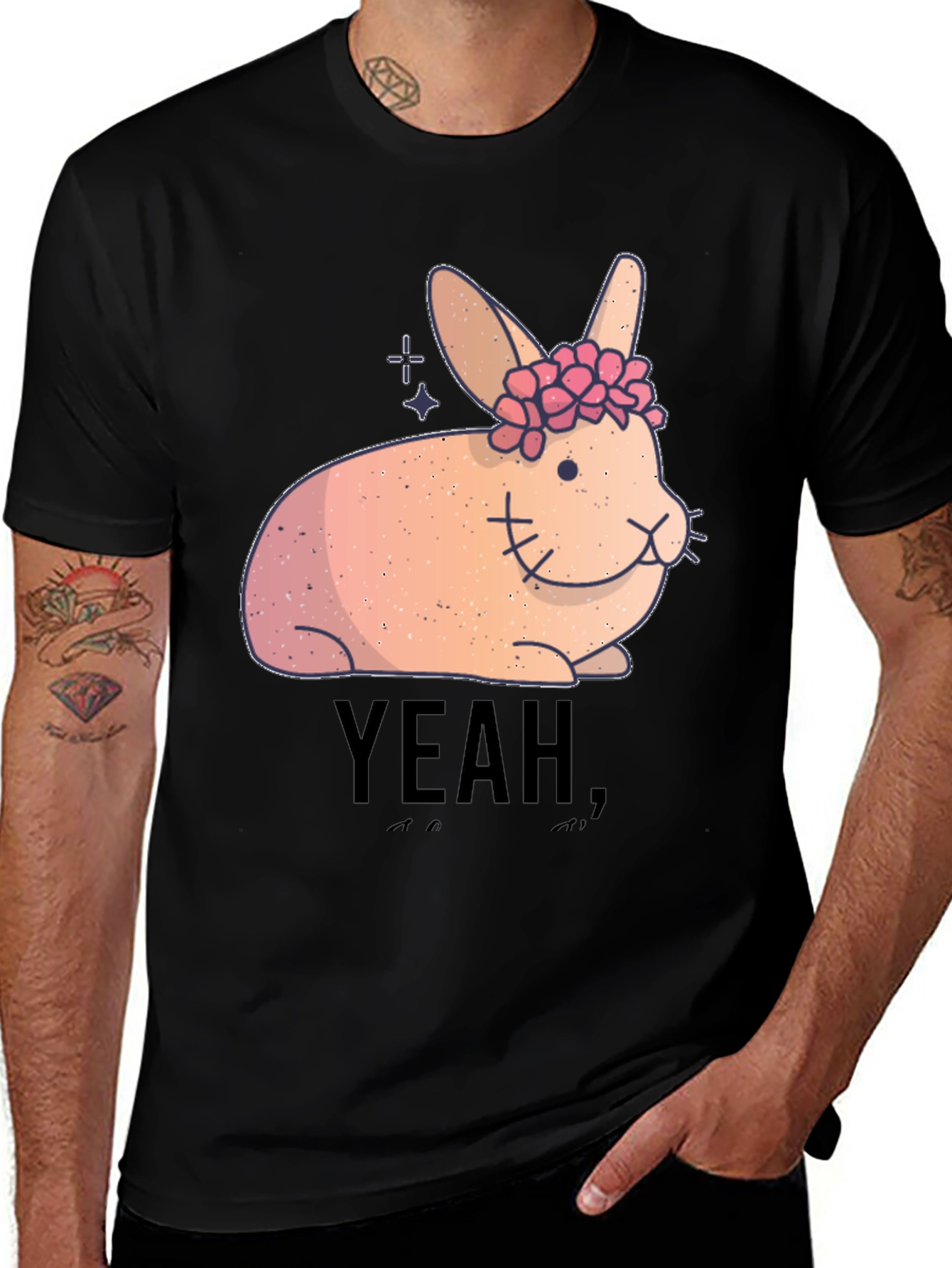 Yeah! Bunny Flower Crown Graphic Tee