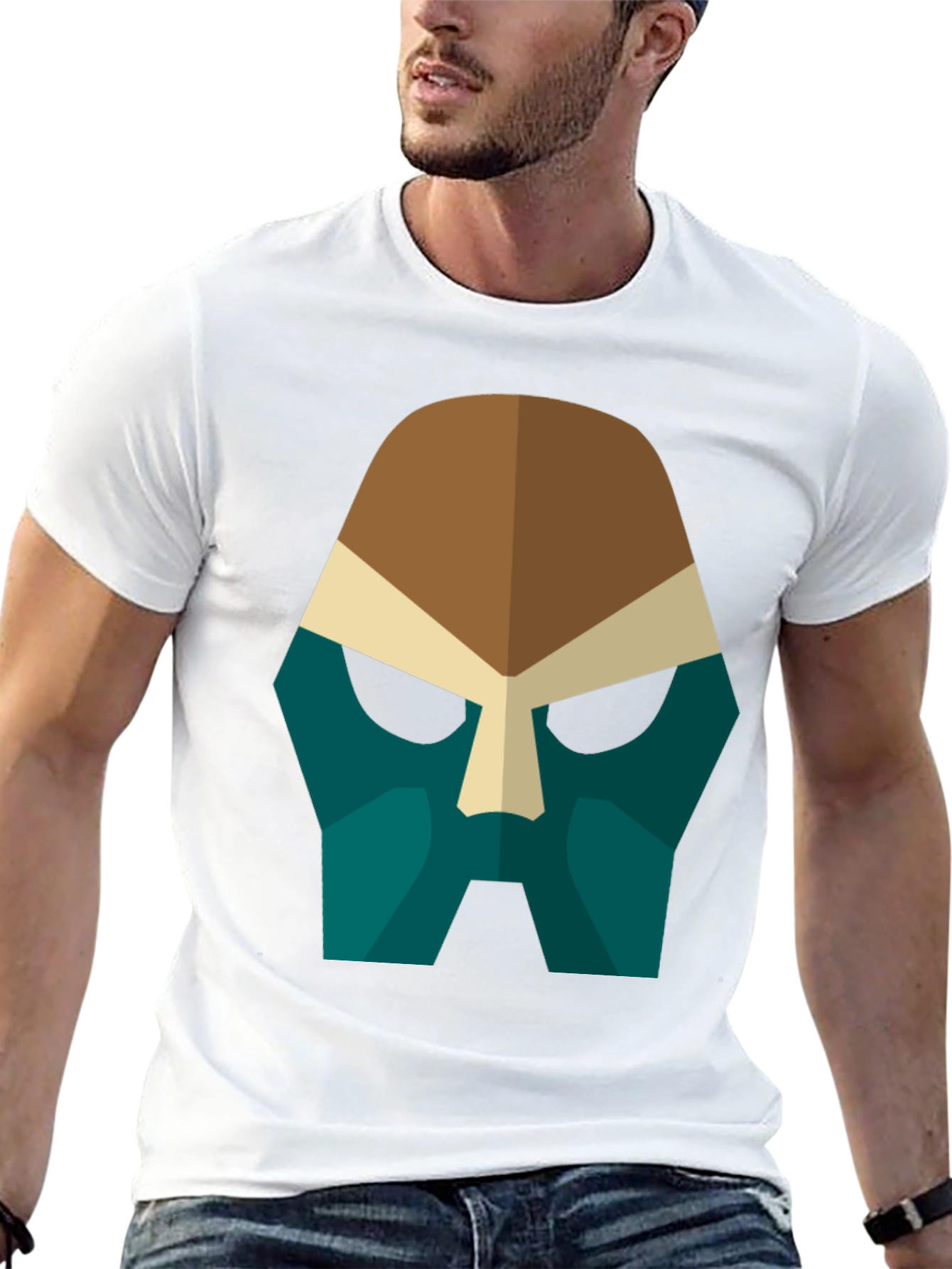Abstract Mask Graphic Tee - Bold Style
