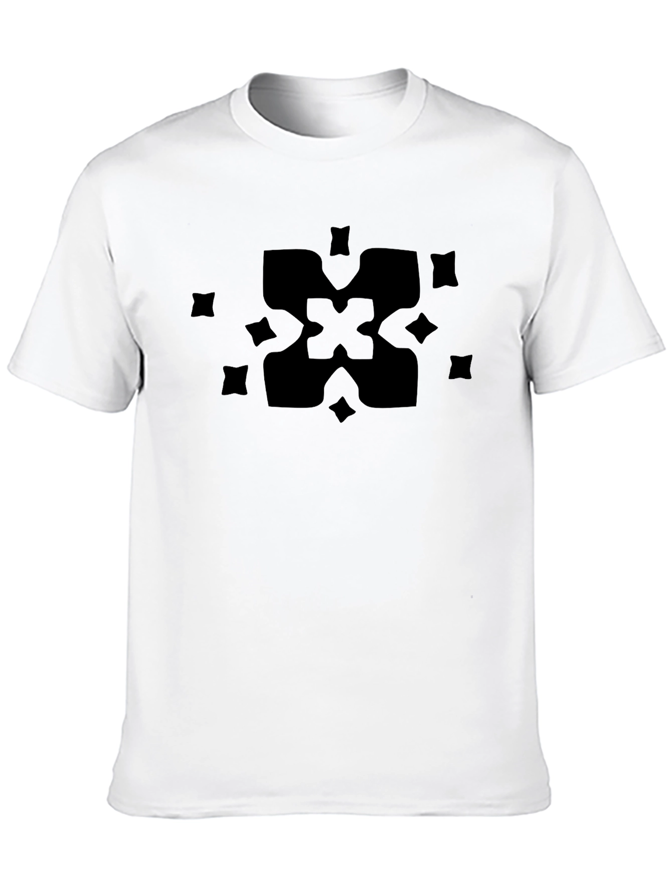 Abstract Geometric Pattern Black T-Shirt