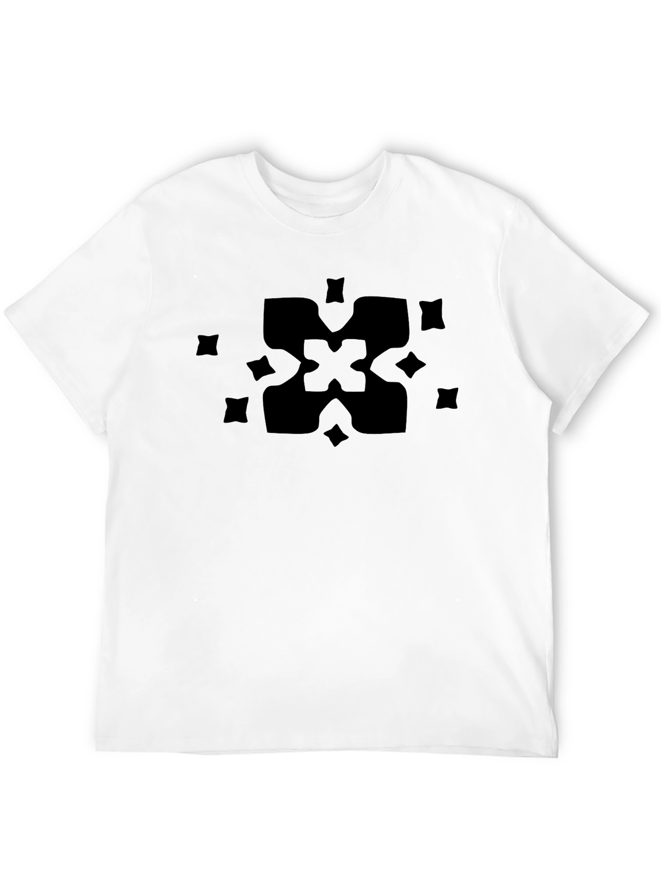 Abstract Geometric Pattern Black T-Shirt