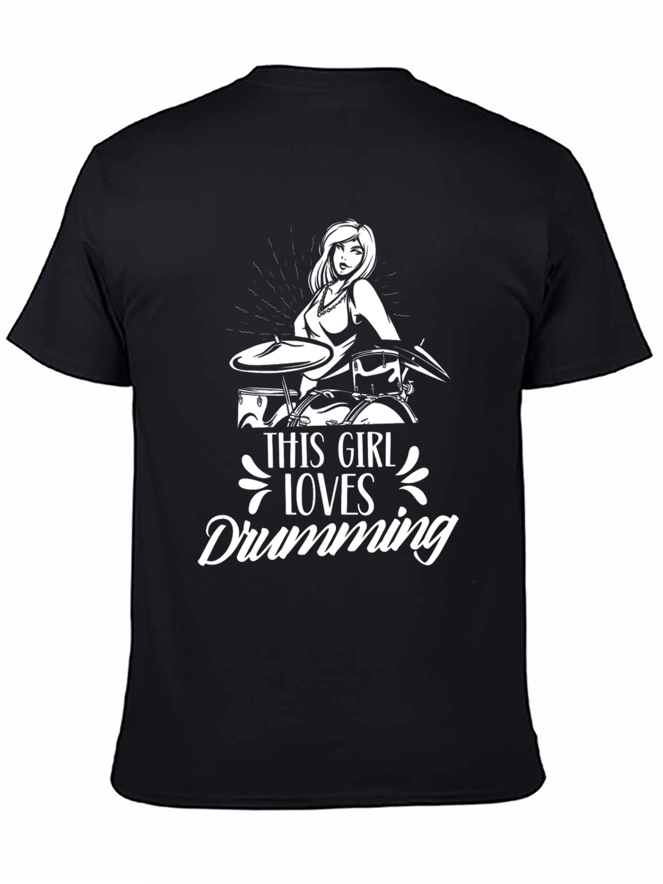 Drumming Girl T-Shirt - Musician Tee