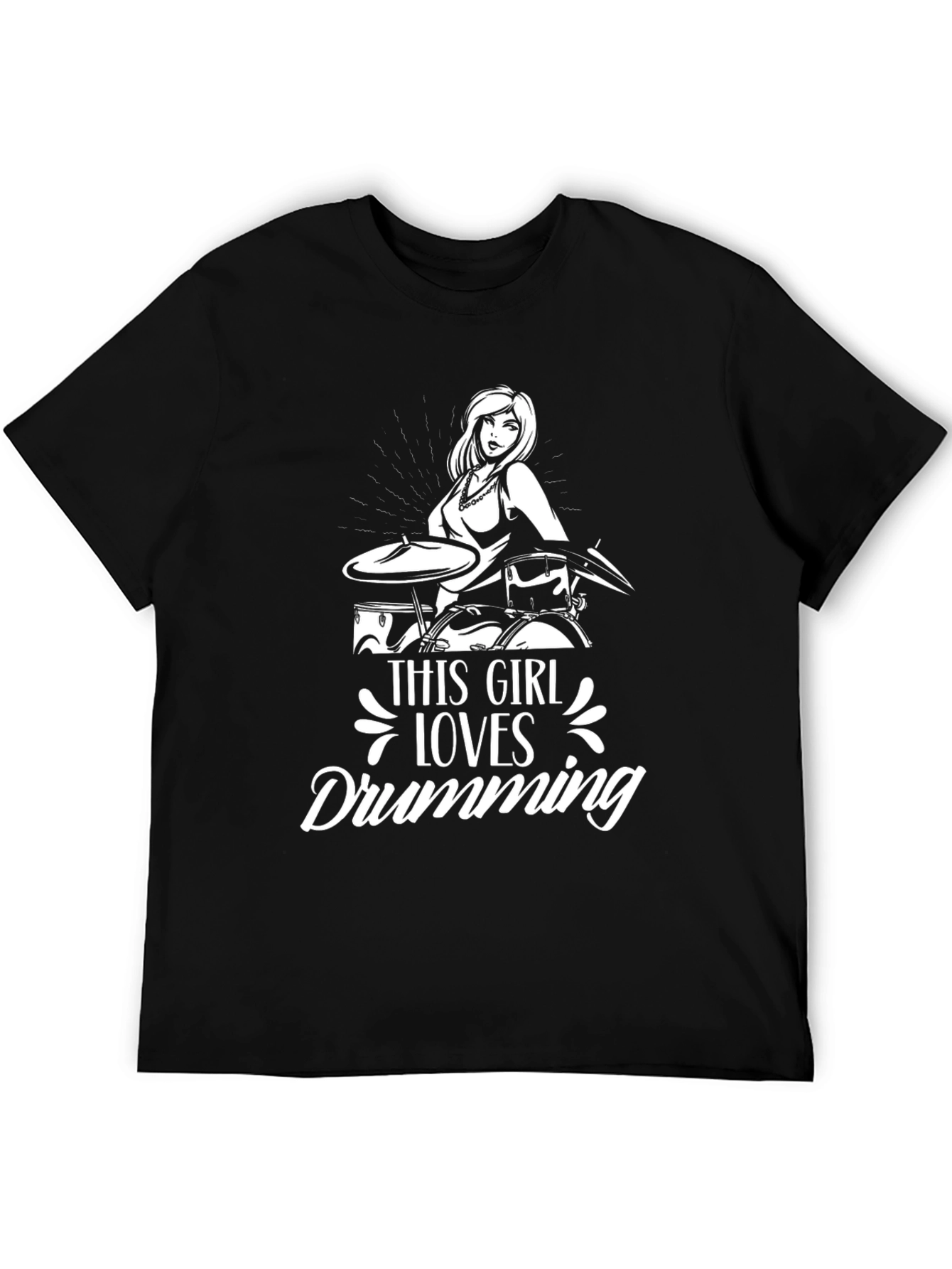 Drumming Girl T-Shirt - Musician Tee