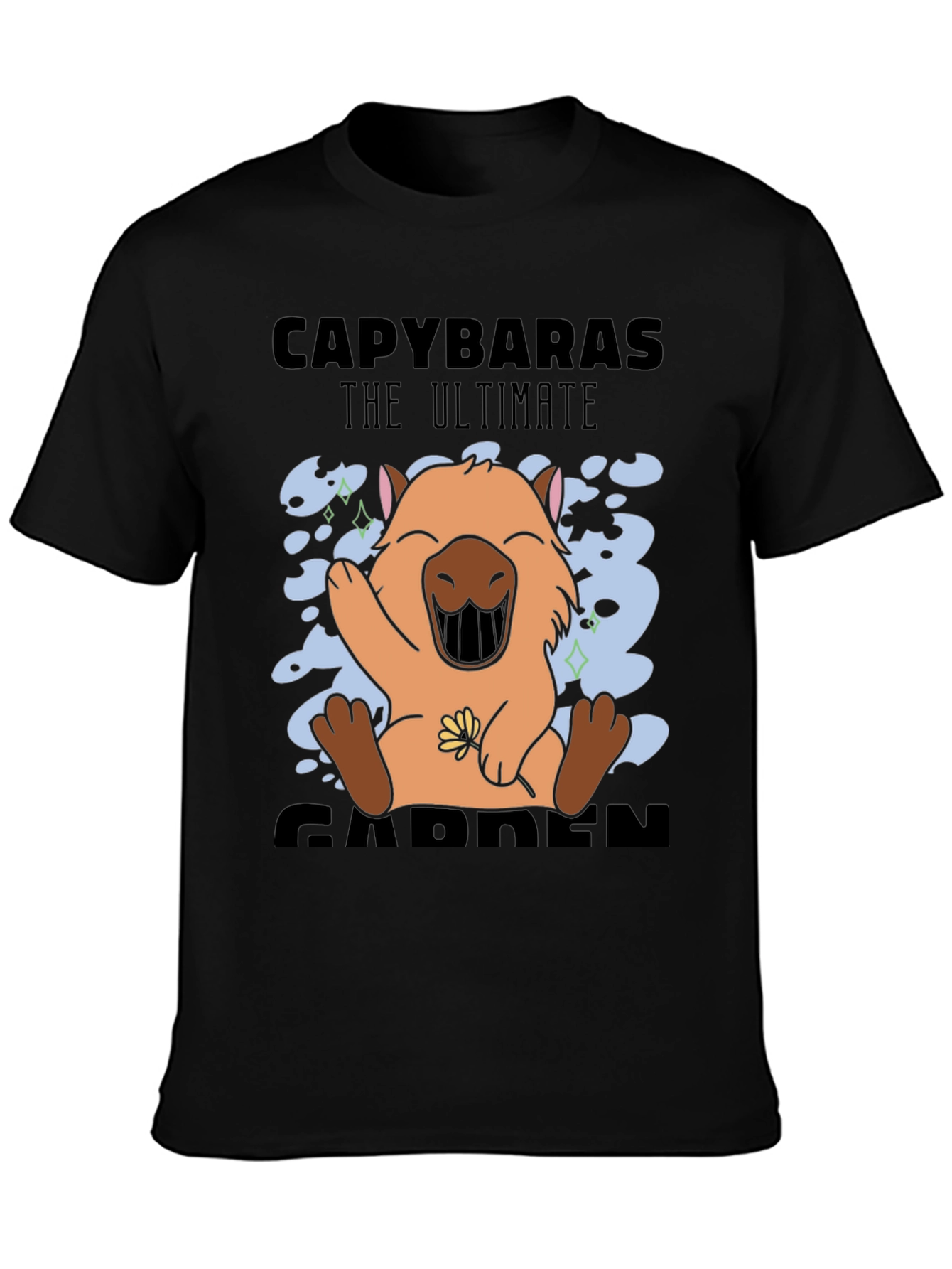 Capybaras The Ultimate Garden Black T-Shirt