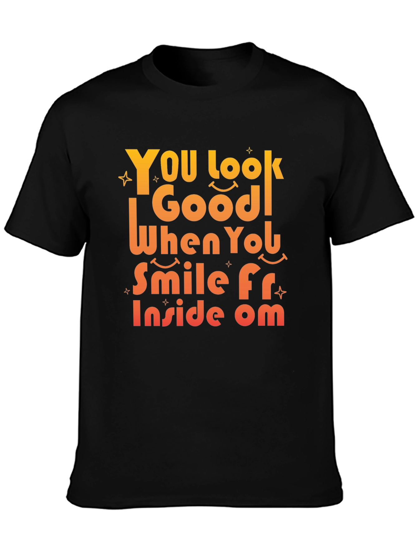 Smile From Inside Om Black Graphic Tee