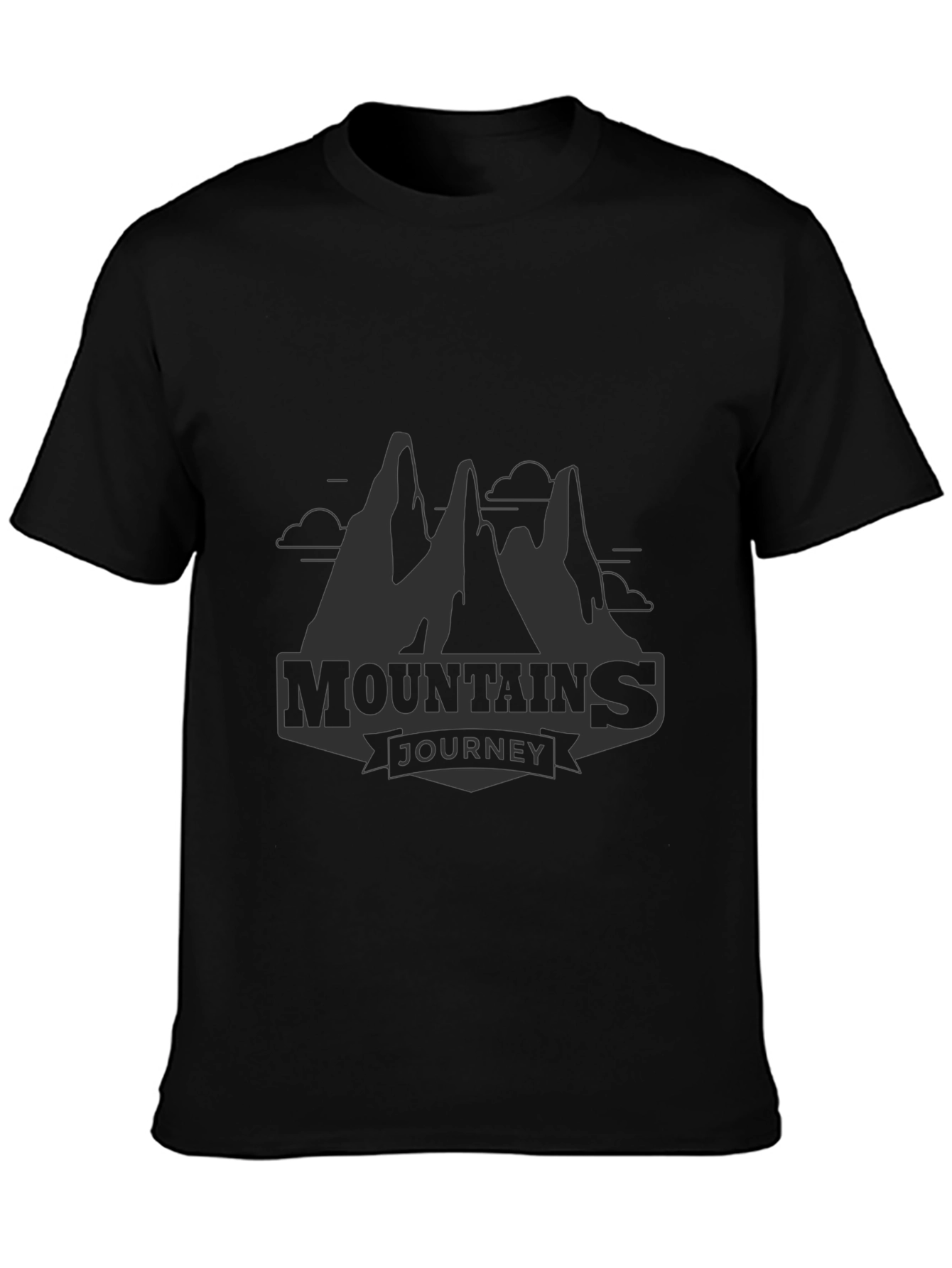 Mountains Journey Graphic T-Shirt - Black