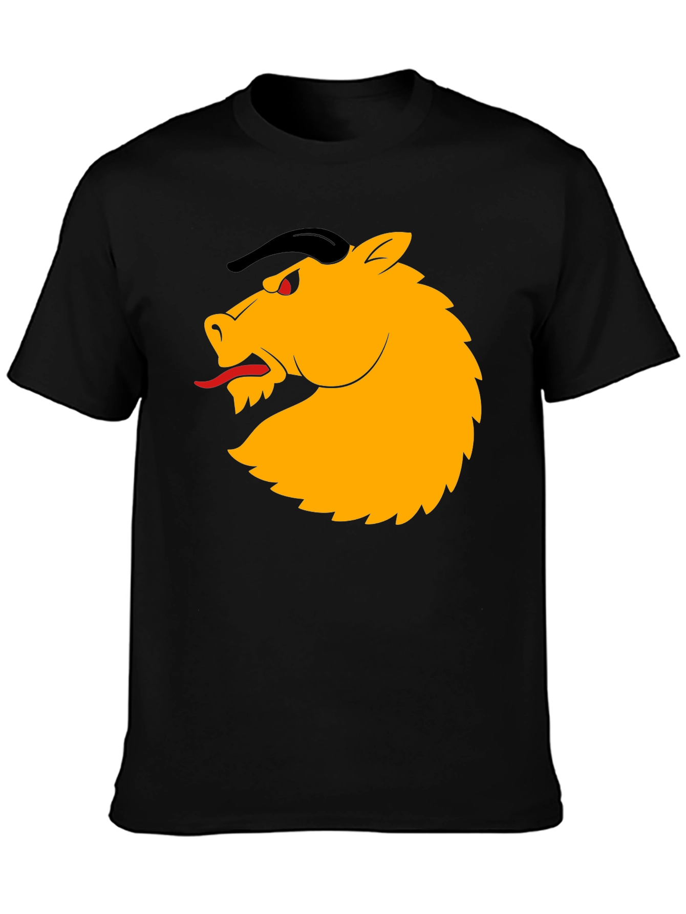 Black T-Shirt with Horse Design