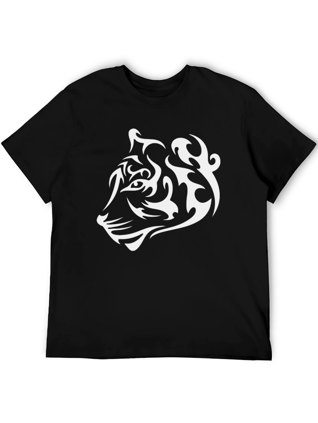 Tribal Tiger Graphic Tee - Cool Black T-Shirt