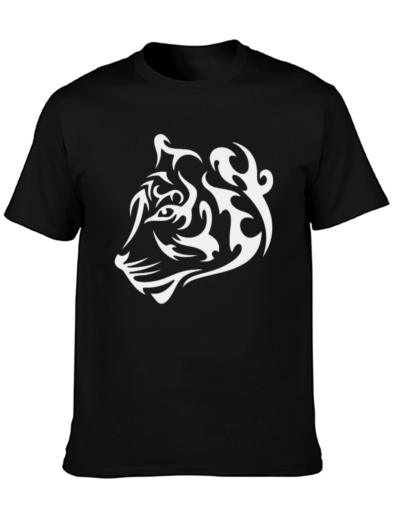 Tribal Tiger Graphic Tee - Cool Black T-Shirt
