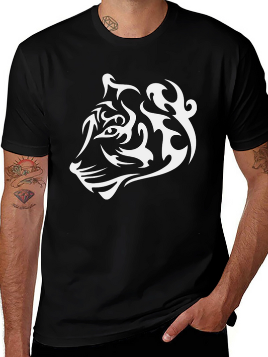 Tribal Tiger Graphic Tee - Cool Black T-Shirt