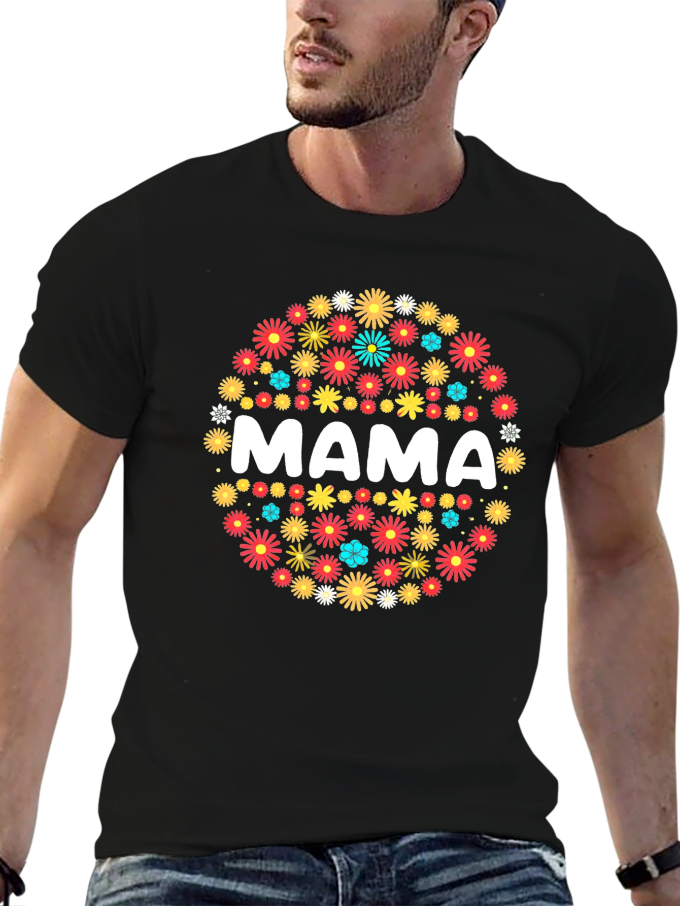 Floral Mama Graphic Tee - Black