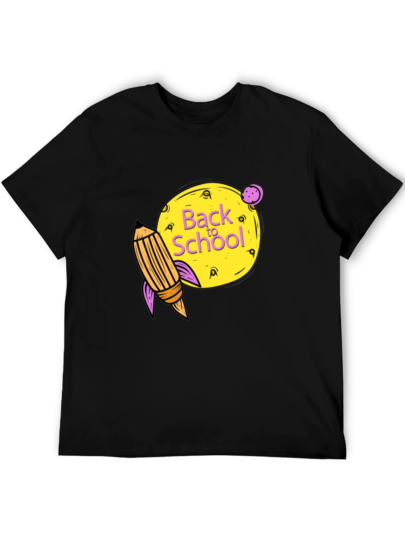 Back to School Graphic Tee - Black Cotton Shirt