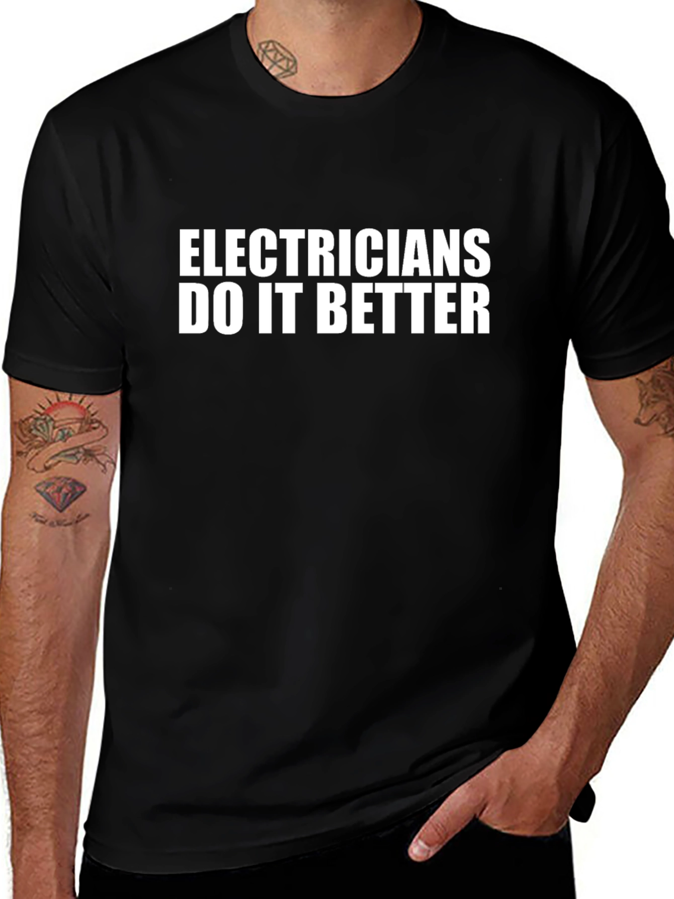 Electricians Do It Better Black T-Shirt
