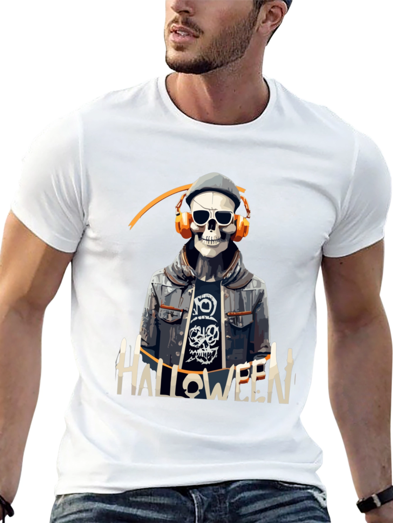 Skull Halloween DJ Graphic Tee