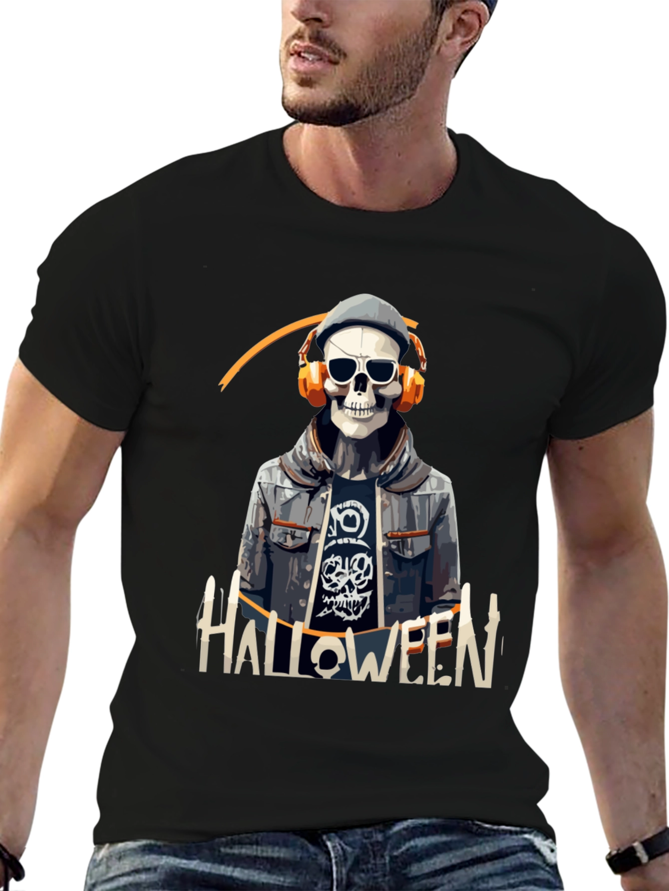 Skull Halloween DJ Graphic Tee