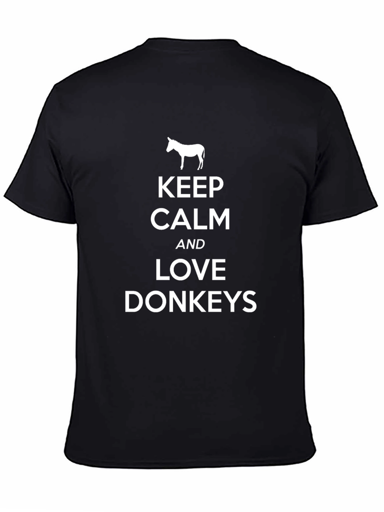Keep Calm and Love Donkeys Black Graphic T-Shirt