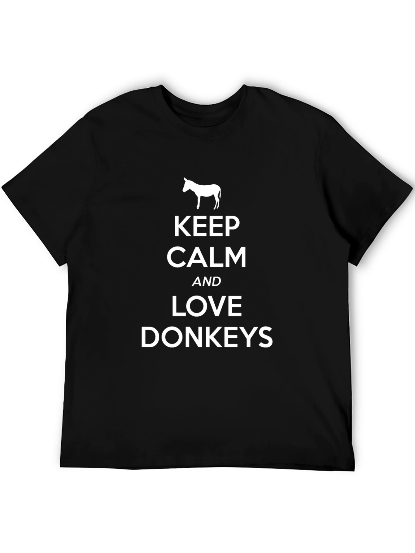 Keep Calm and Love Donkeys Black Graphic T-Shirt