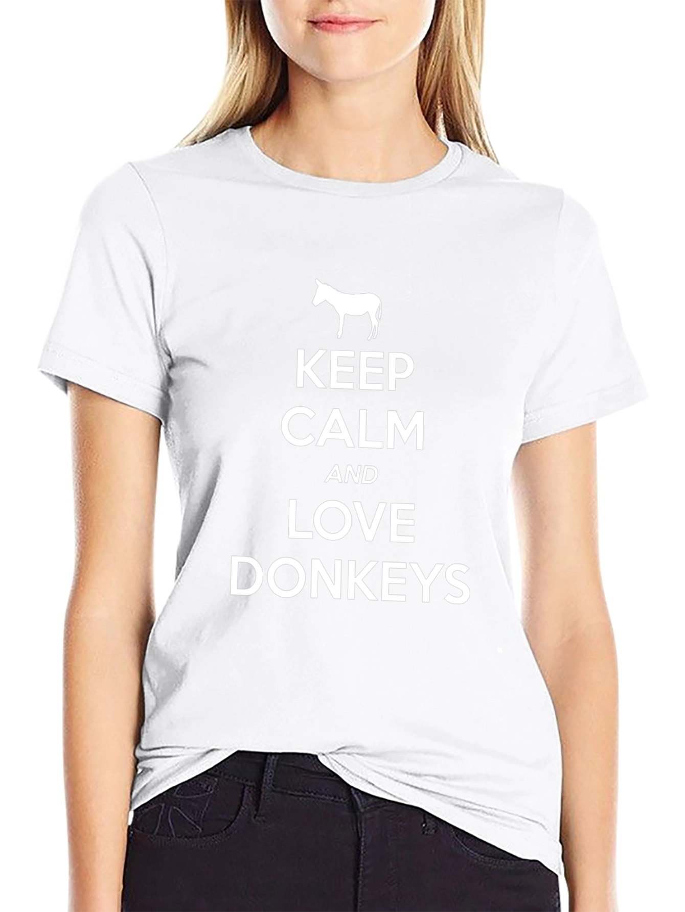 Keep Calm and Love Donkeys Black Graphic T-Shirt