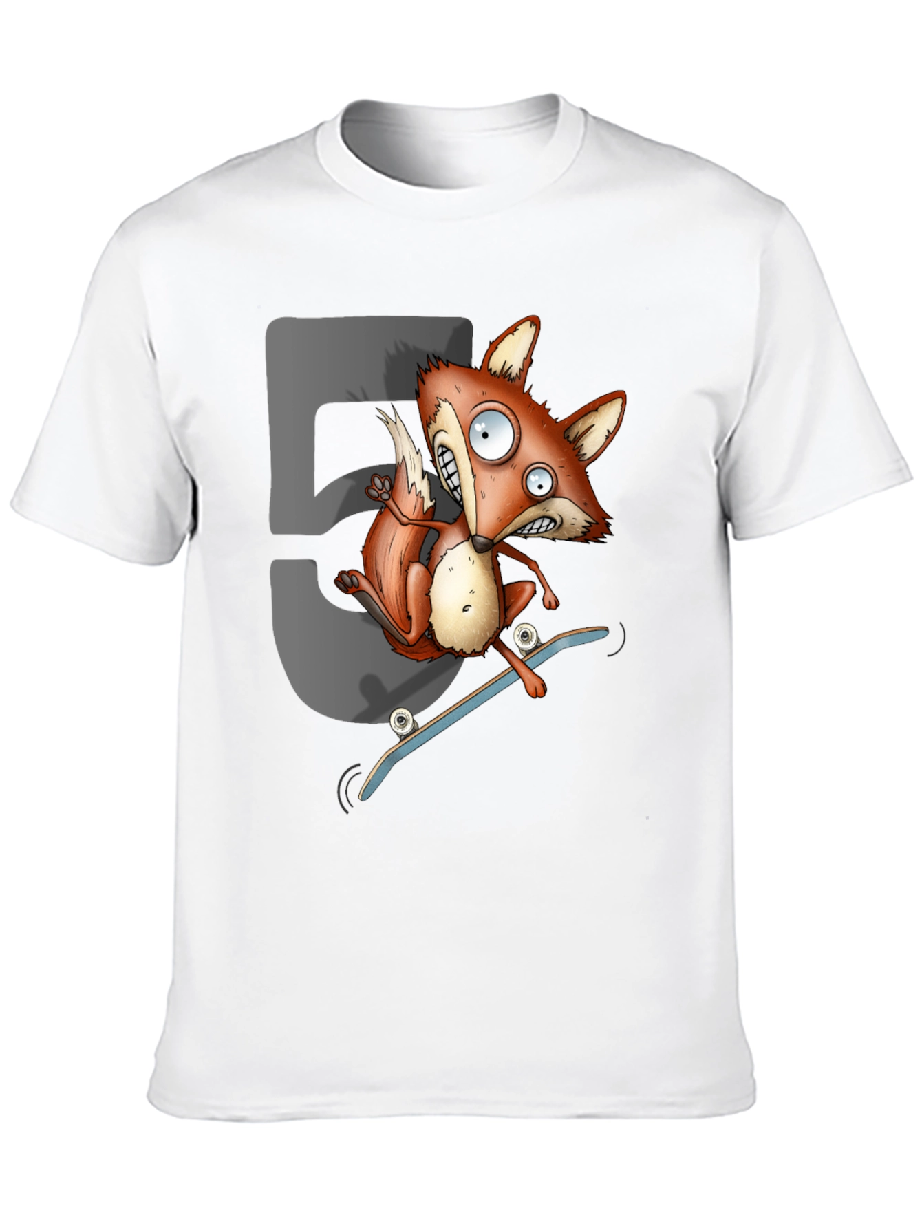 Skateboarding Fox Graphic T-Shirt - Cool Cartoon Tee