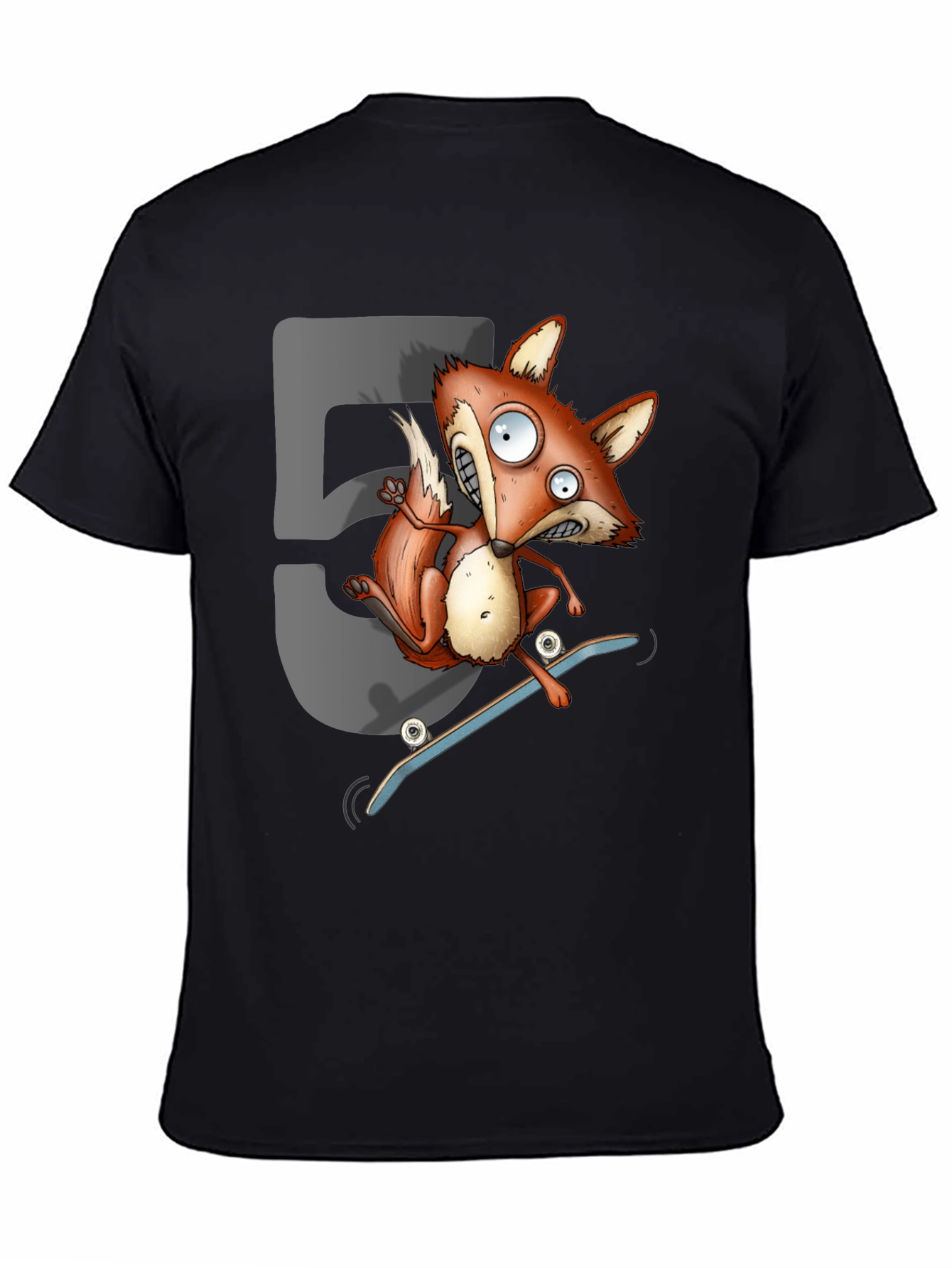 Skateboarding Fox Graphic T-Shirt - Cool Cartoon Tee