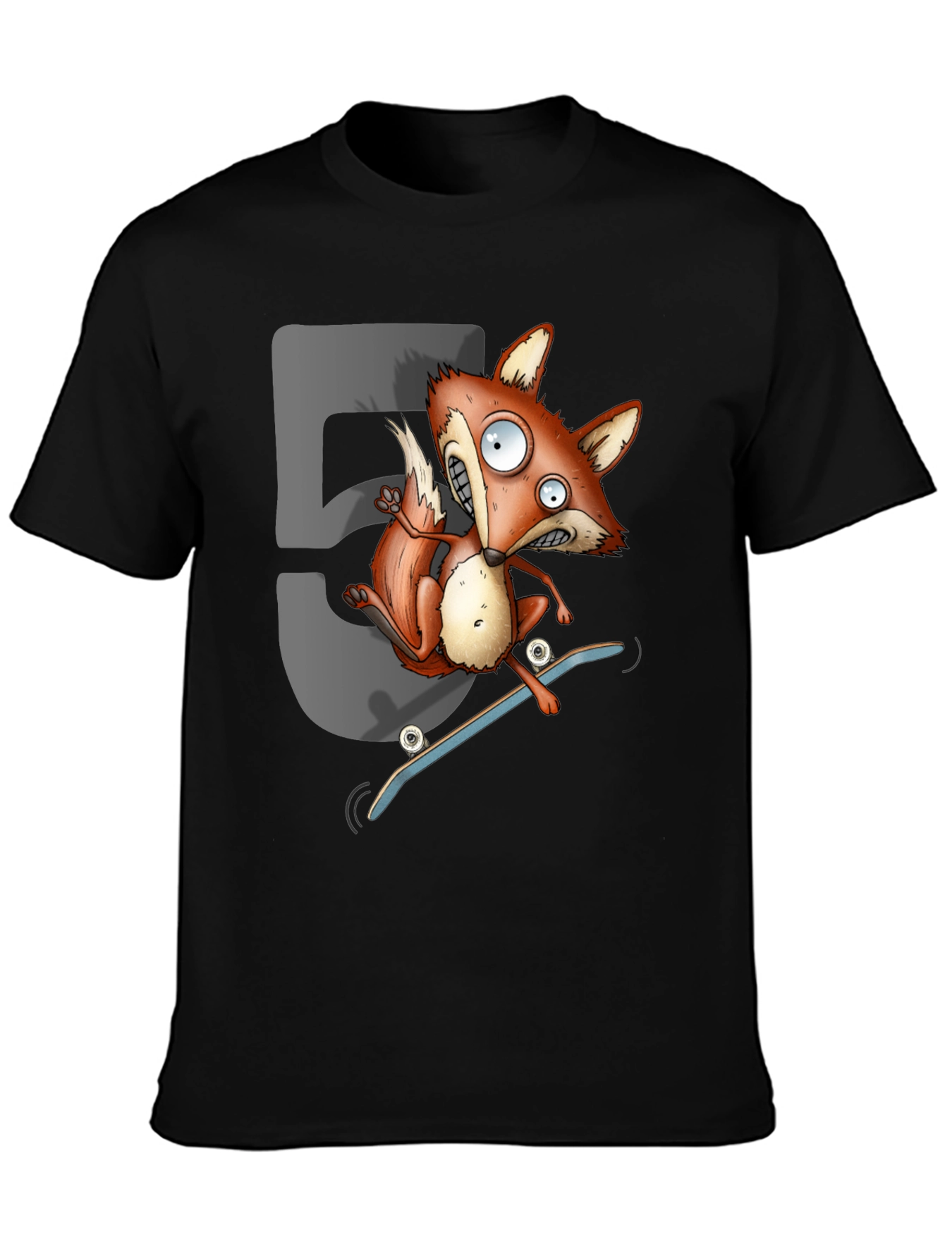 Skateboarding Fox Graphic T-Shirt - Cool Cartoon Tee