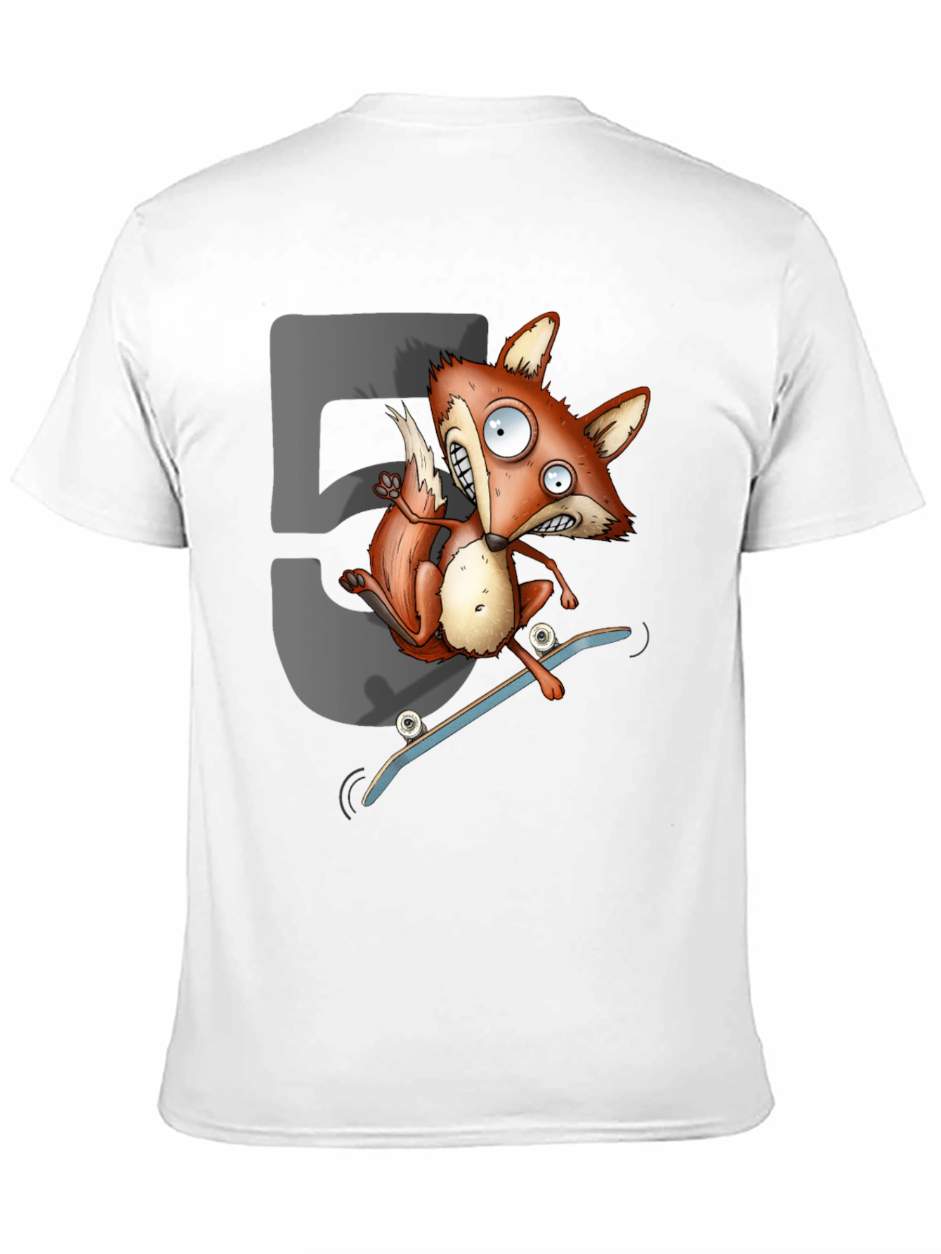 Skateboarding Fox Graphic T-Shirt - Cool Cartoon Tee
