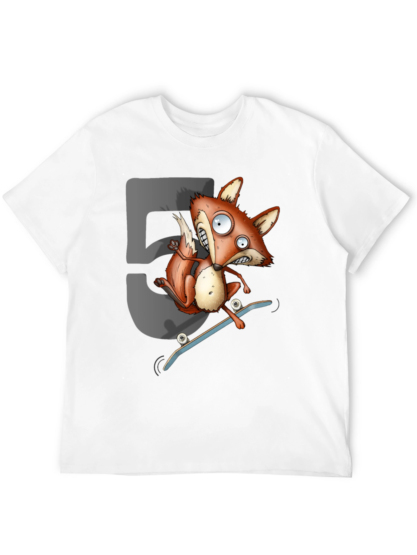Skateboarding Fox Graphic T-Shirt - Cool Cartoon Tee
