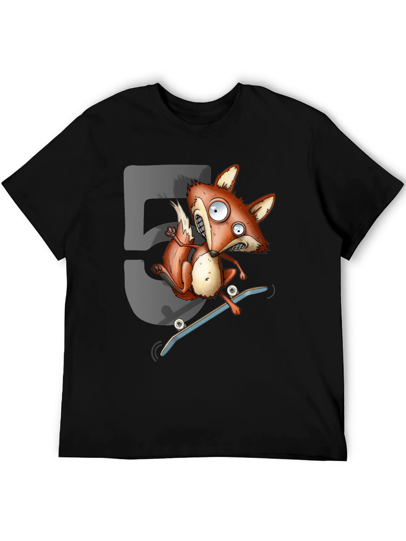 Skateboarding Fox Graphic T-Shirt - Cool Cartoon Tee