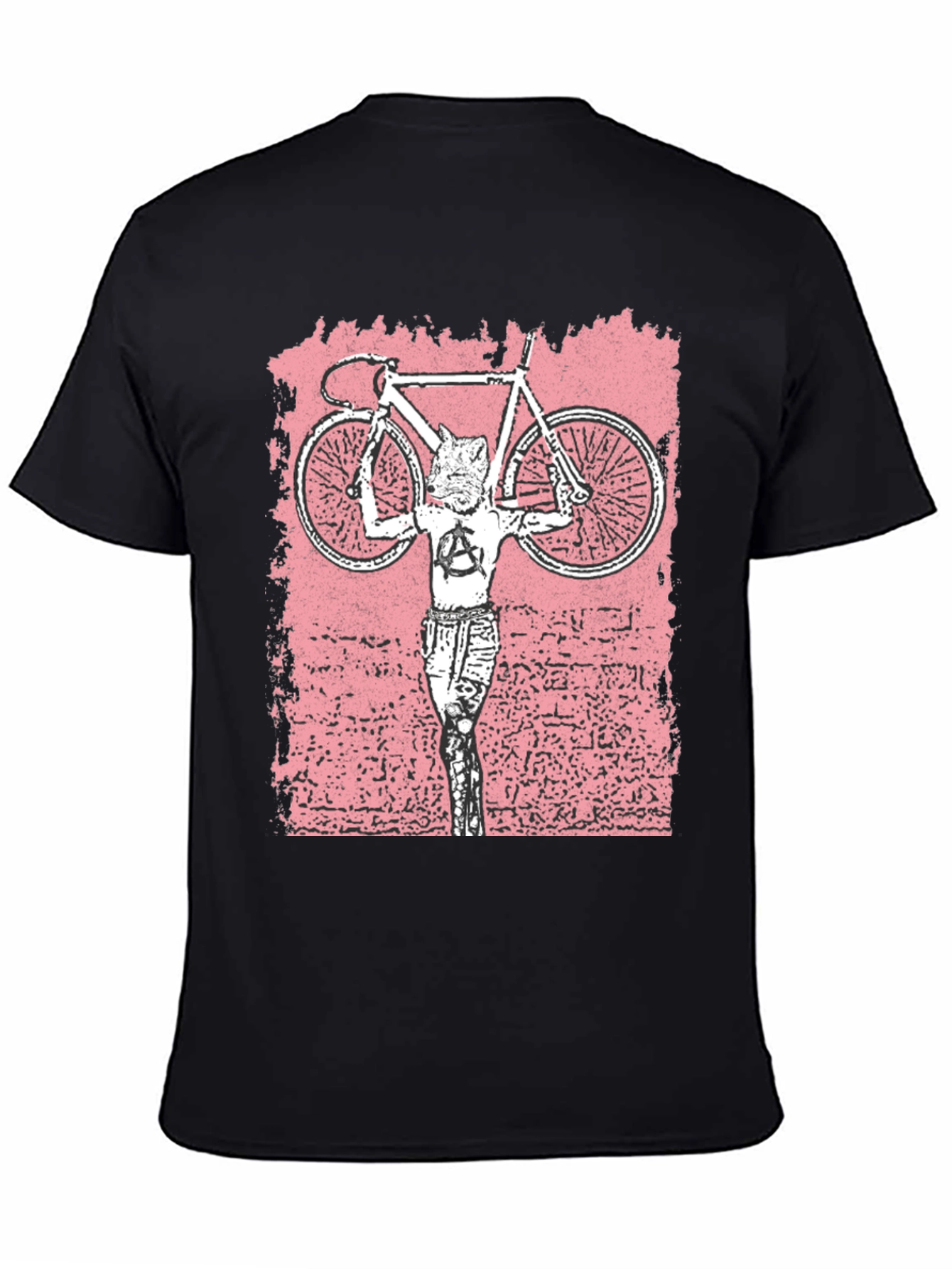 Anarchy Cat Bicycle Black Graphic Tee