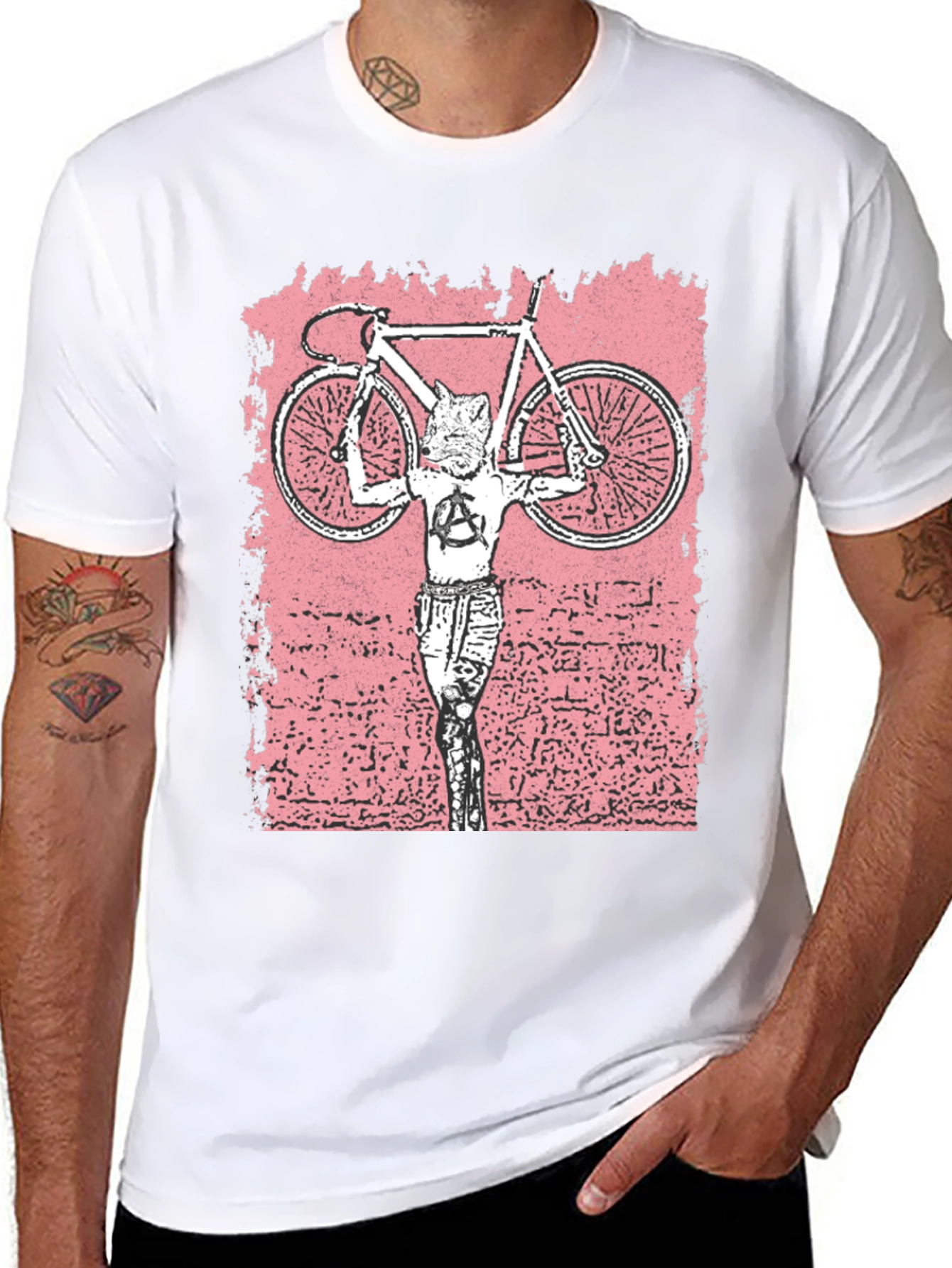 Anarchy Cat Bicycle Black Graphic Tee