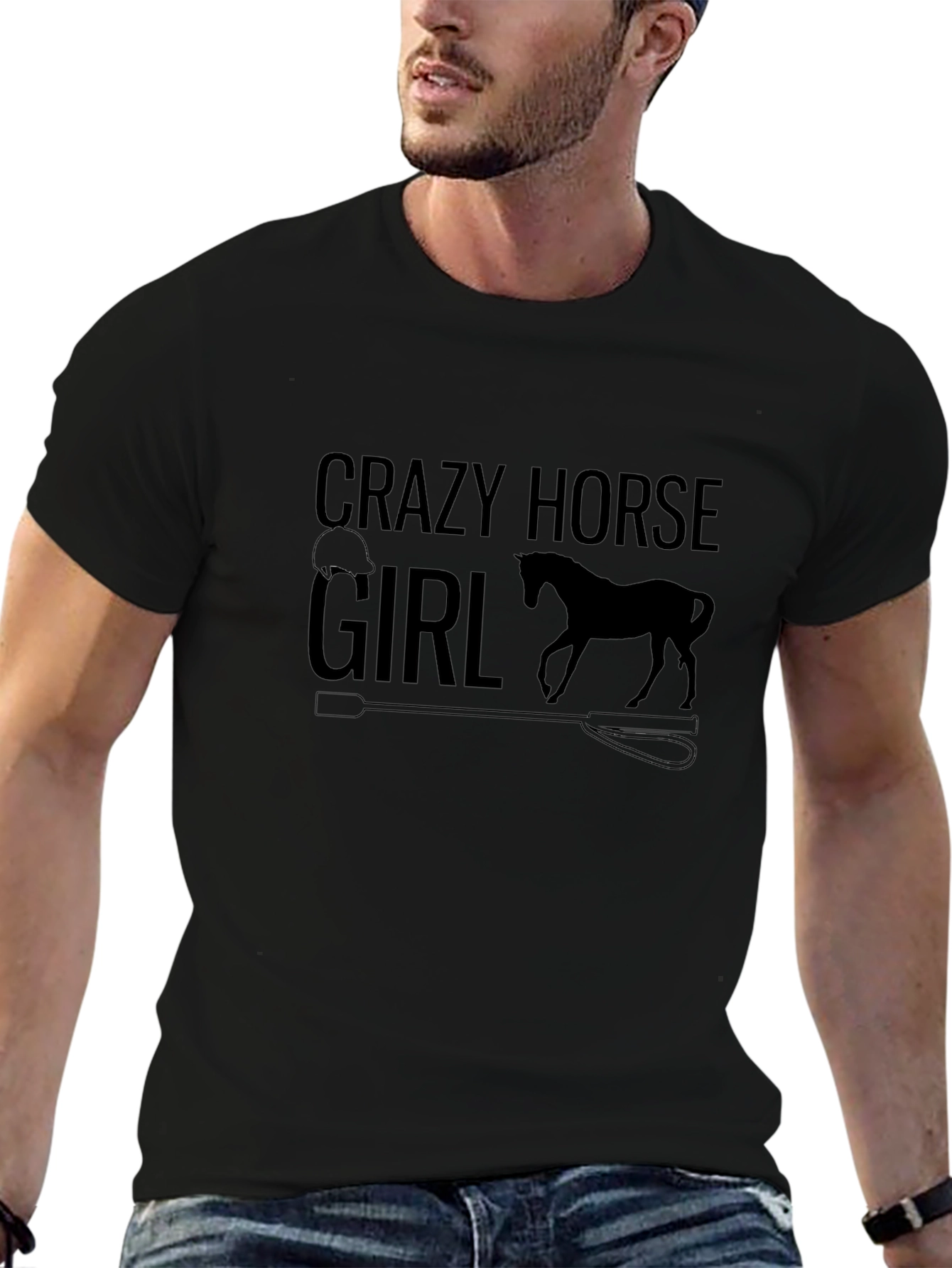 Crazy Horse Girl Black Graphic Tee