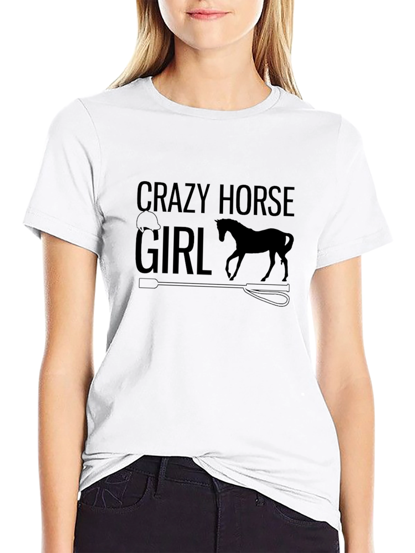 Crazy Horse Girl Black Graphic Tee