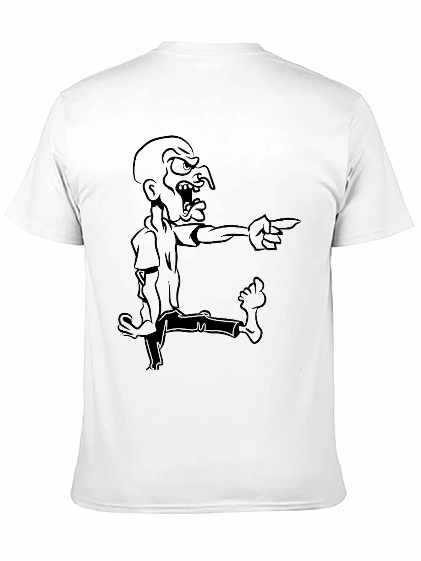 Mens Black Cartoon Graphic Tee