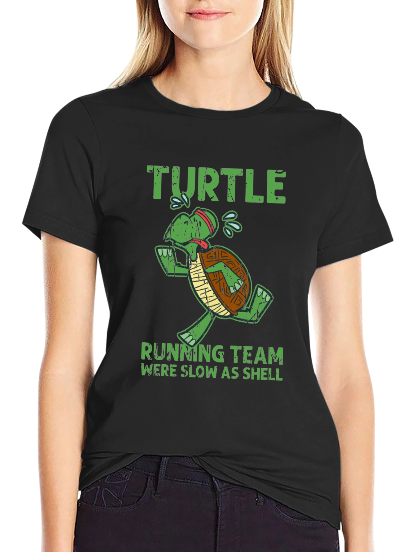 Turtle Running Team Graphic Tee - Slow as Shell