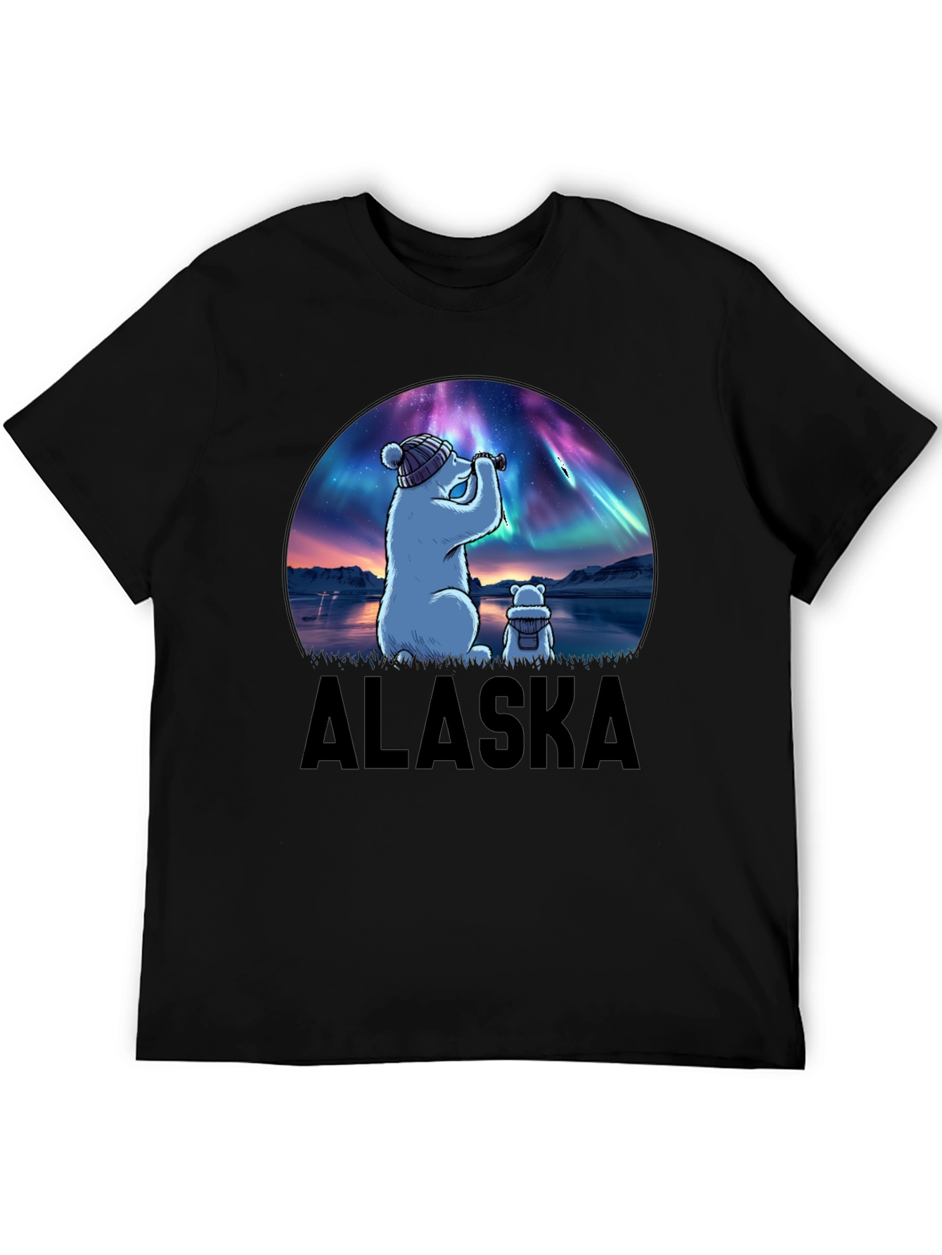 Alaska Northern Lights Bear T-Shirt