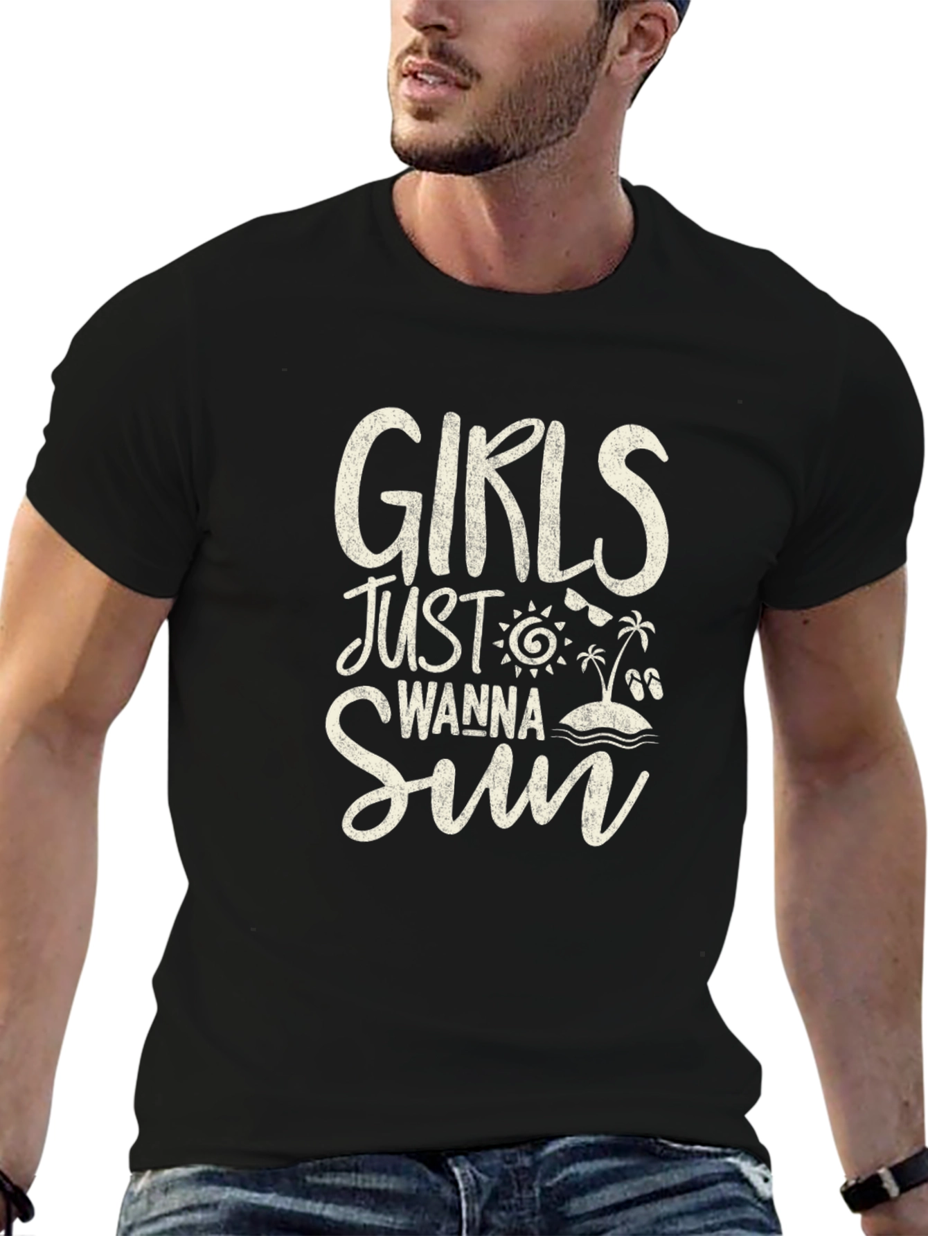 Girls Just Wanna Sun Graphic Tee - Black