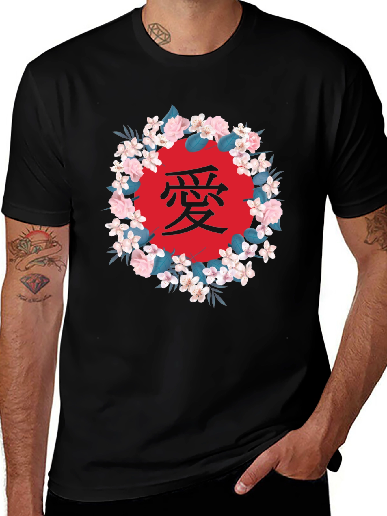 Floral Japanese Love Graphic T-Shirt