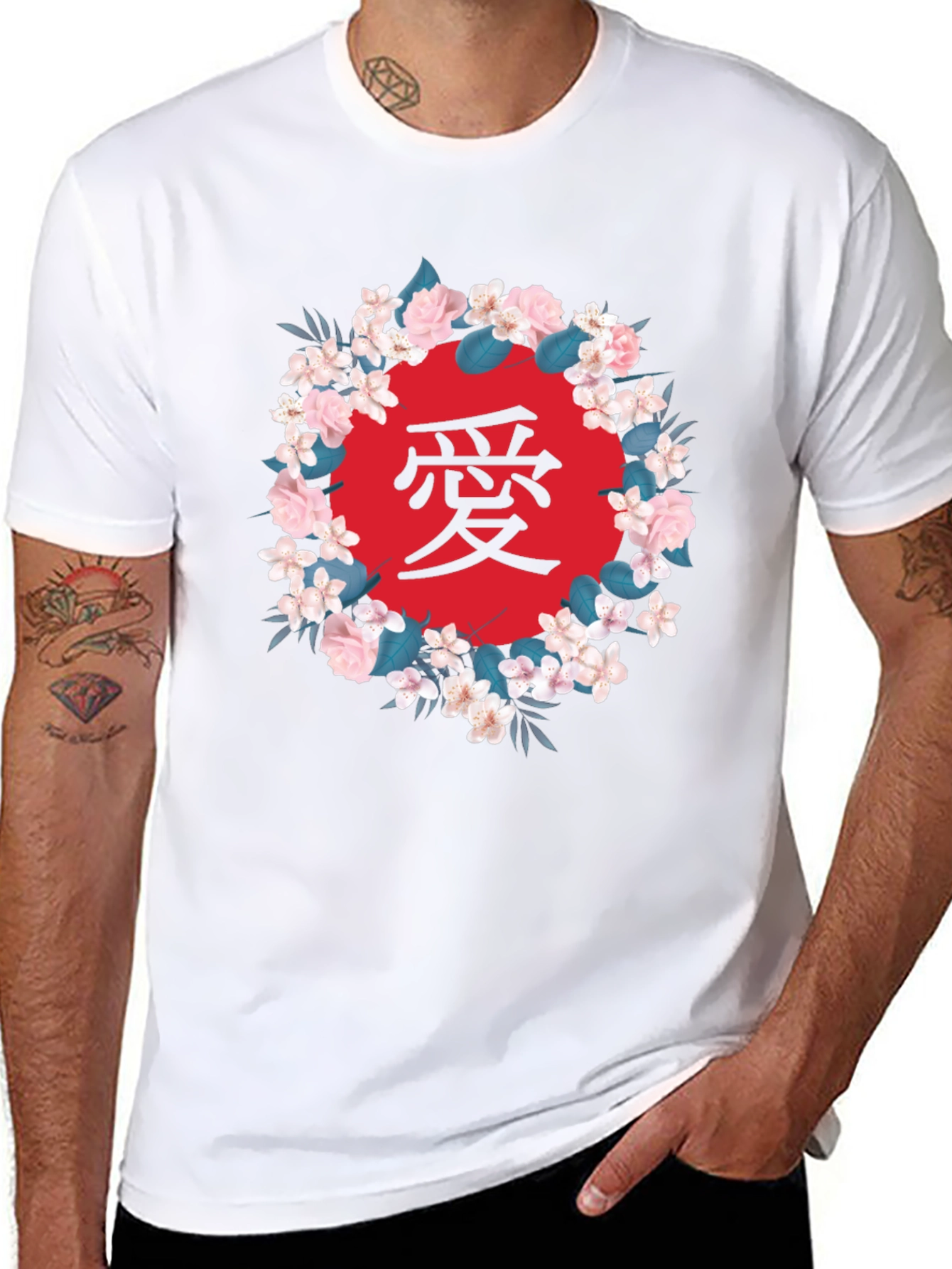 Floral Japanese Love Graphic T-Shirt