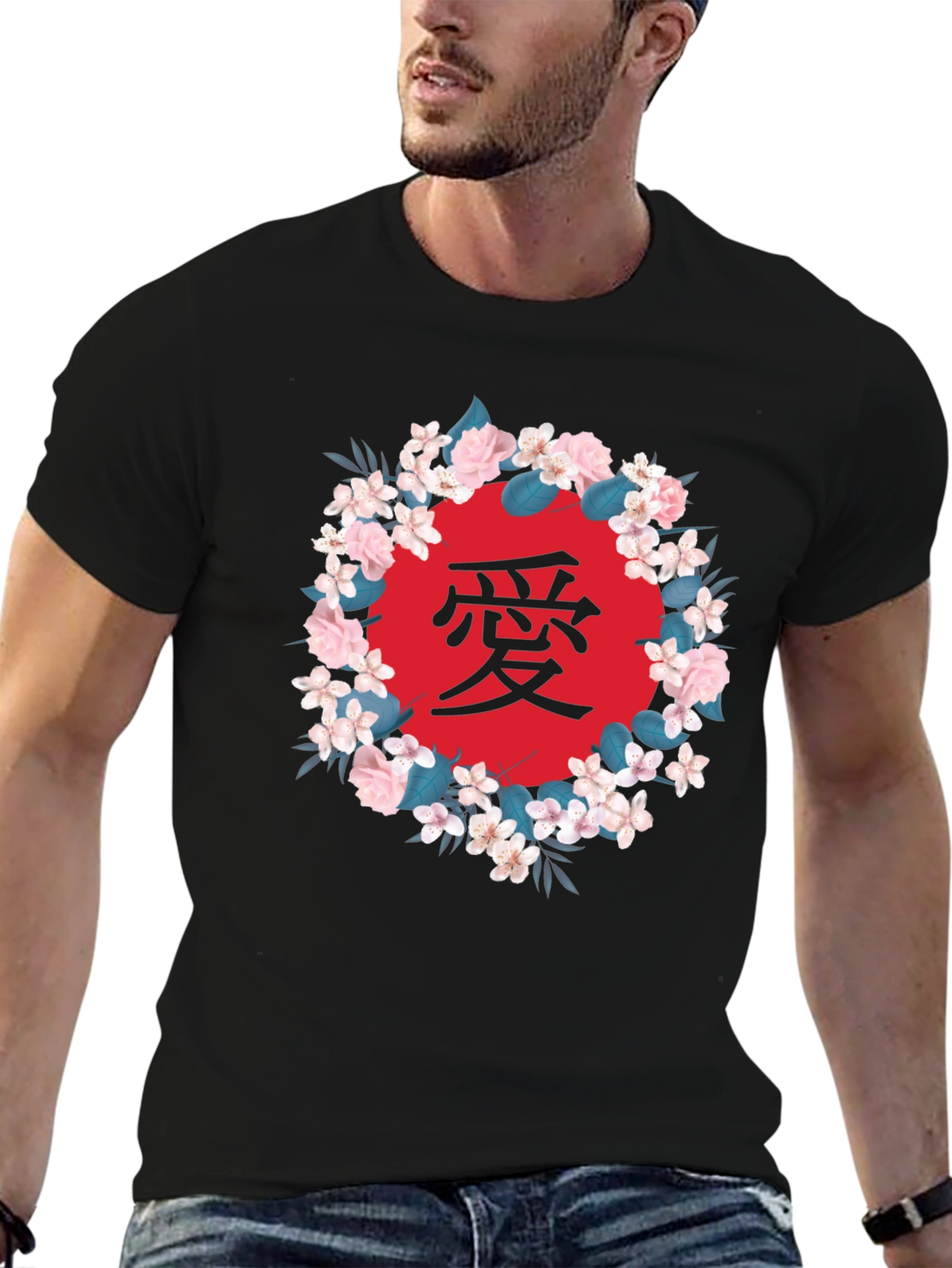 Floral Japanese Love Graphic T-Shirt