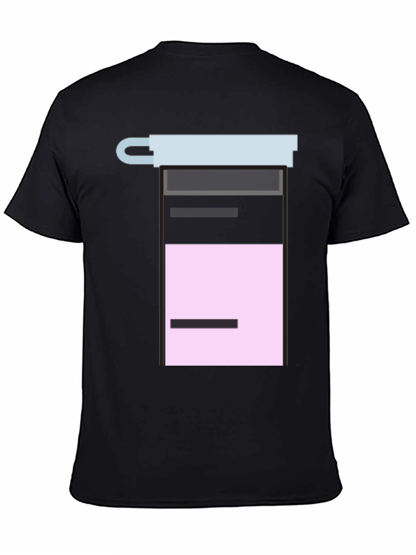 Geometric Graphic Tee - Black Cotton Blend Shirt